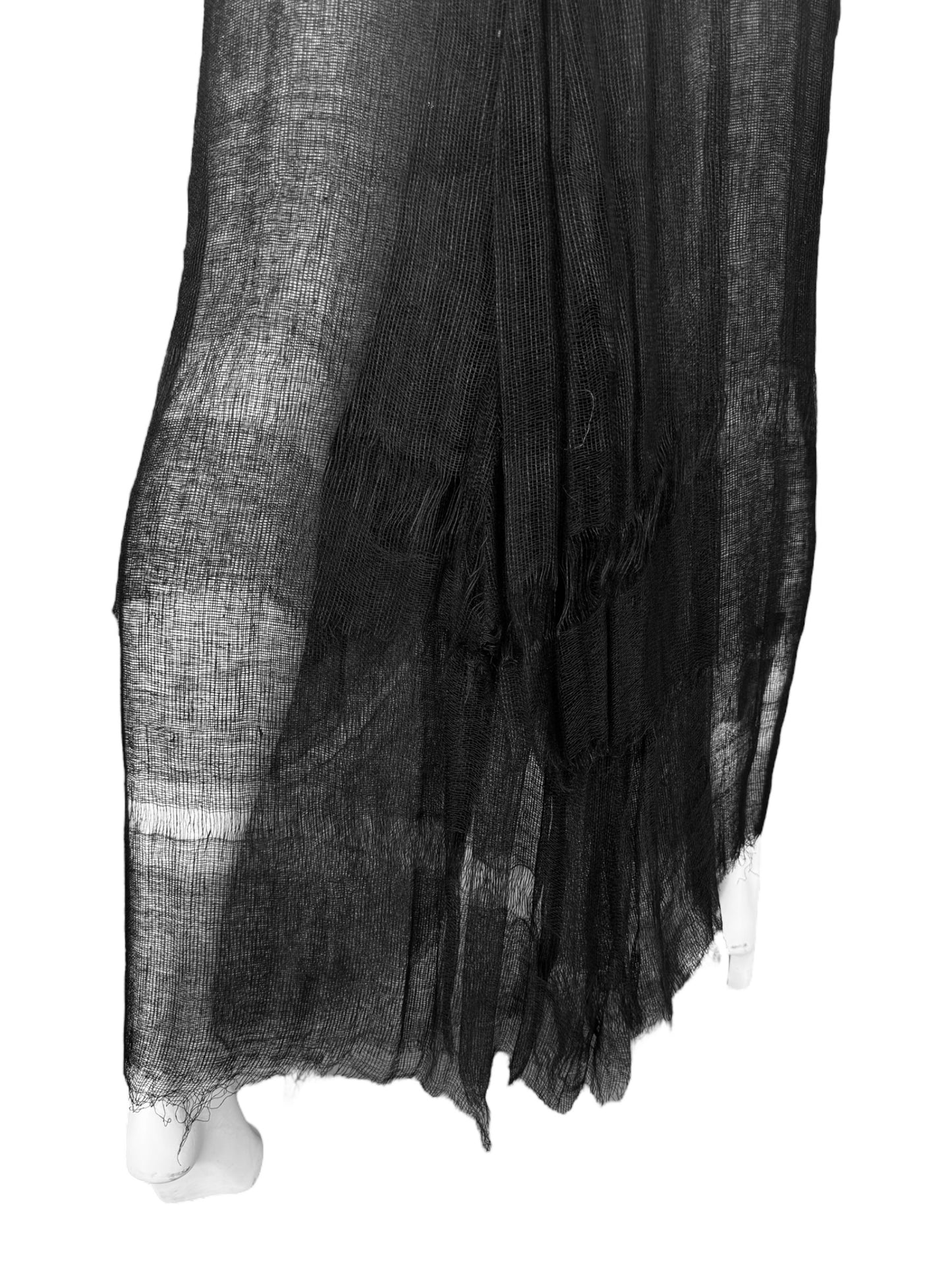 FAYÇAL AMOR SS1993 BLACK RAW JUTE MAXI SKIRT
