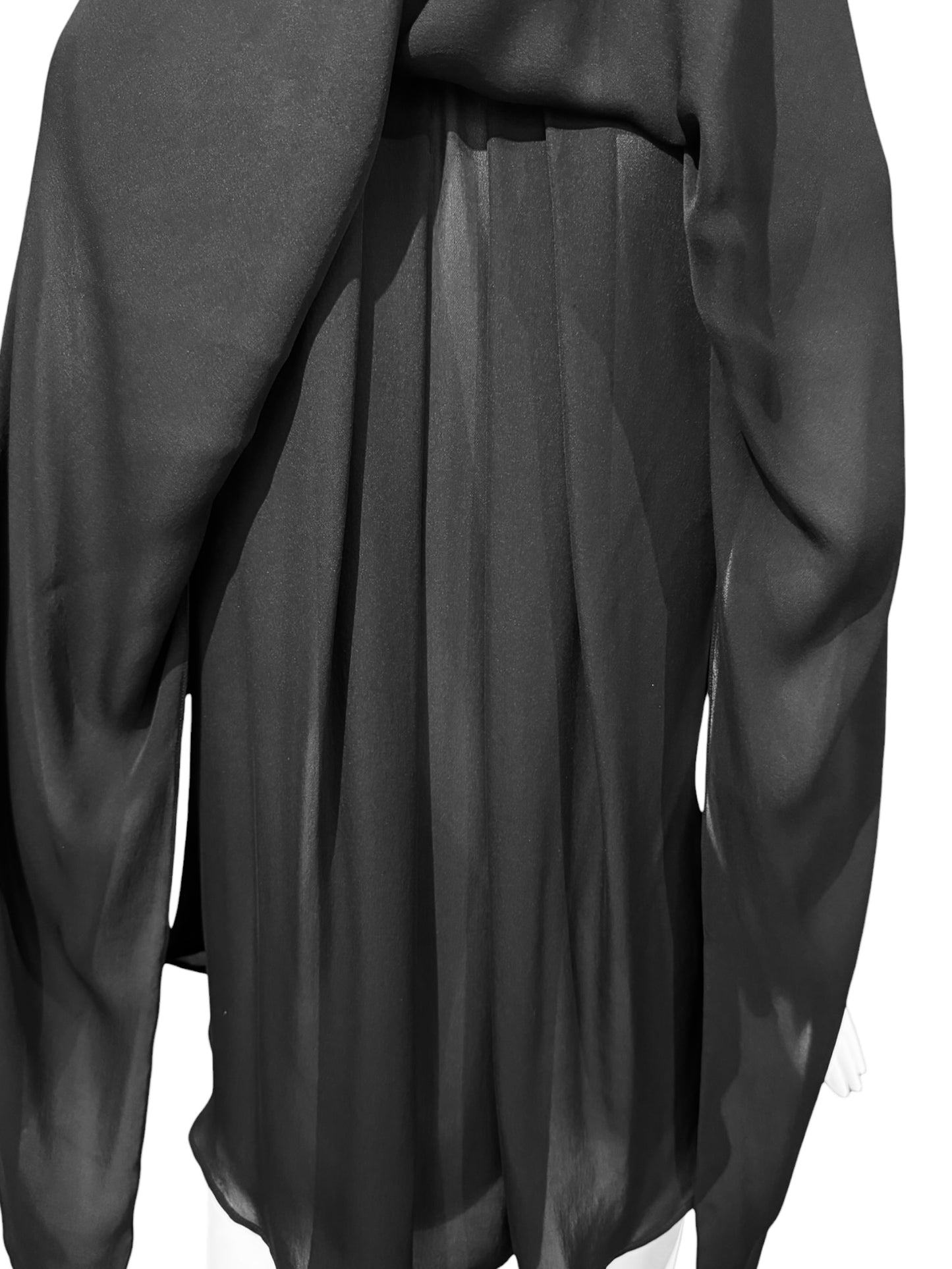 PLEIN SUD 2010s BLACK SILK HOODED TOP