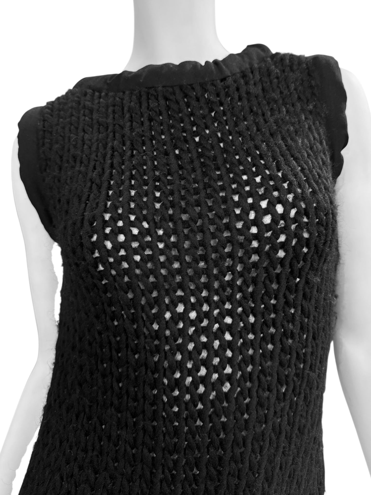 YOHJI YAMAMOTO FW2001 BLACK WOOL TANK TOP