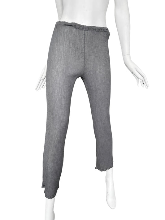 CAULIFLOWER ISSEY MIYAKE 2010s GREY PLEATED SHEER PANTS