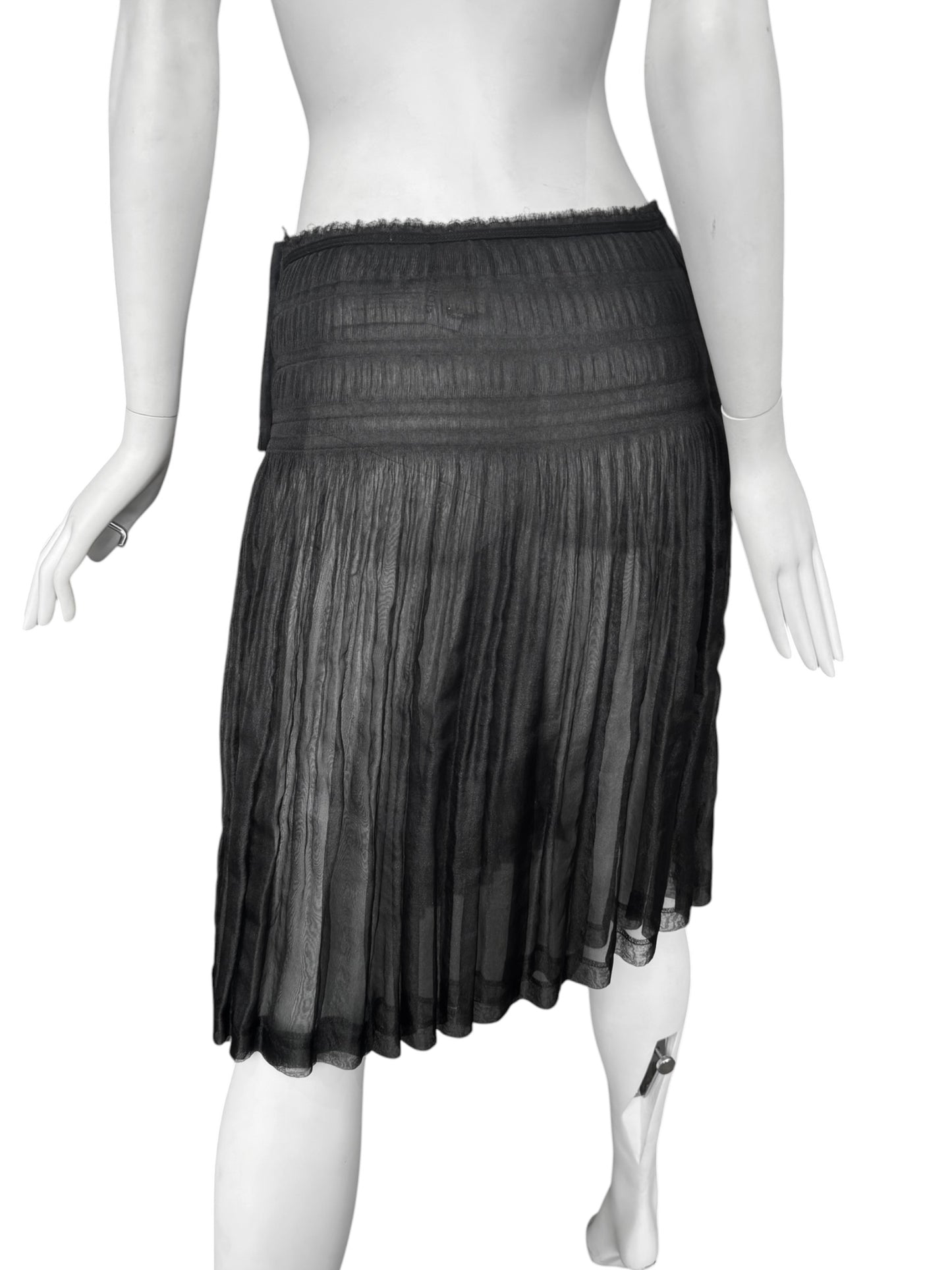 TAO COMME DES GARÇONS SS2009 BLACK SHEER MIDI SKIRT
