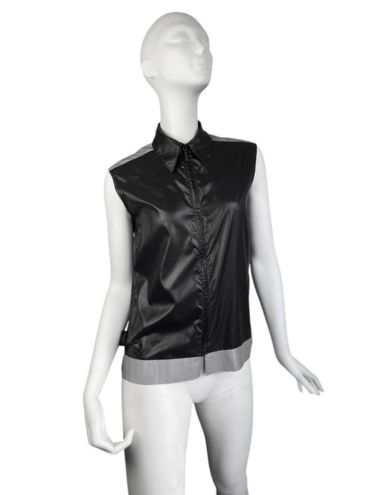 CHANEL SS1999 BY KARL LAGERFELD BLACK NYLON REFLECTIVE HEM VEST