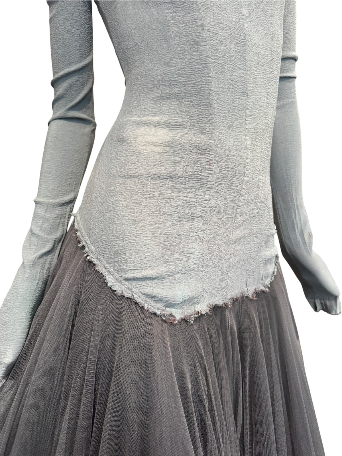 MARC LE BIHAN 2020s GREY SILK BALLERINA MAXI DRESS