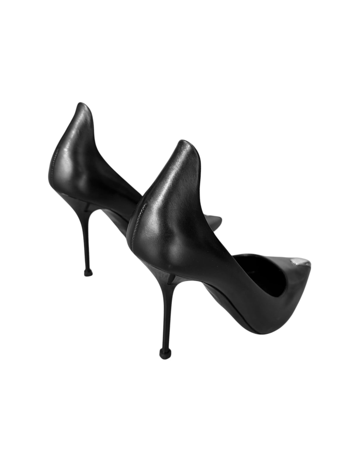 ALEXANDER MCQUEEN SS2022 BY SARAH BURTON BLACK LEATHER HEELS