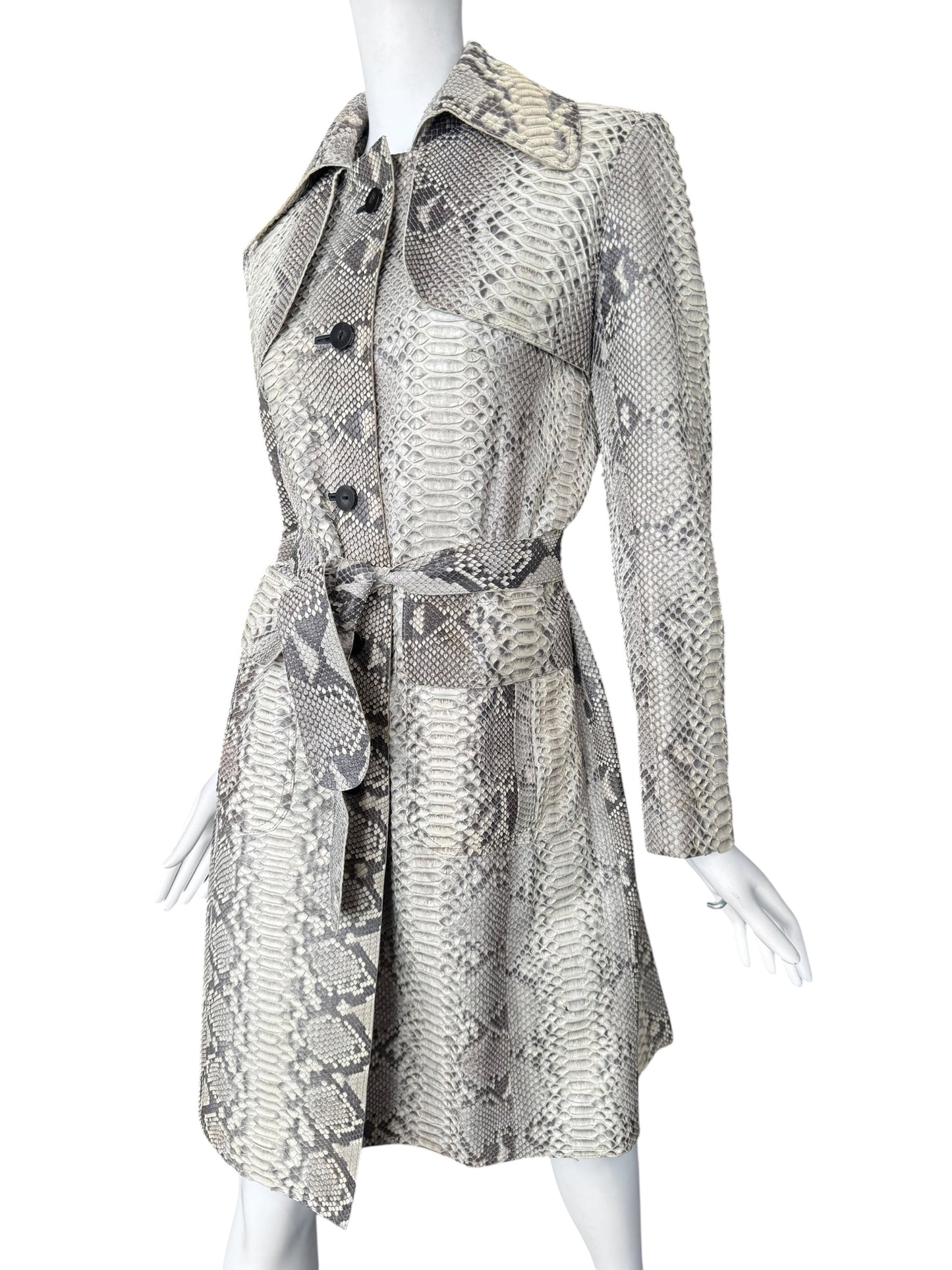 JITROIS 2000s CREAM PYTHON LEATHER COAT