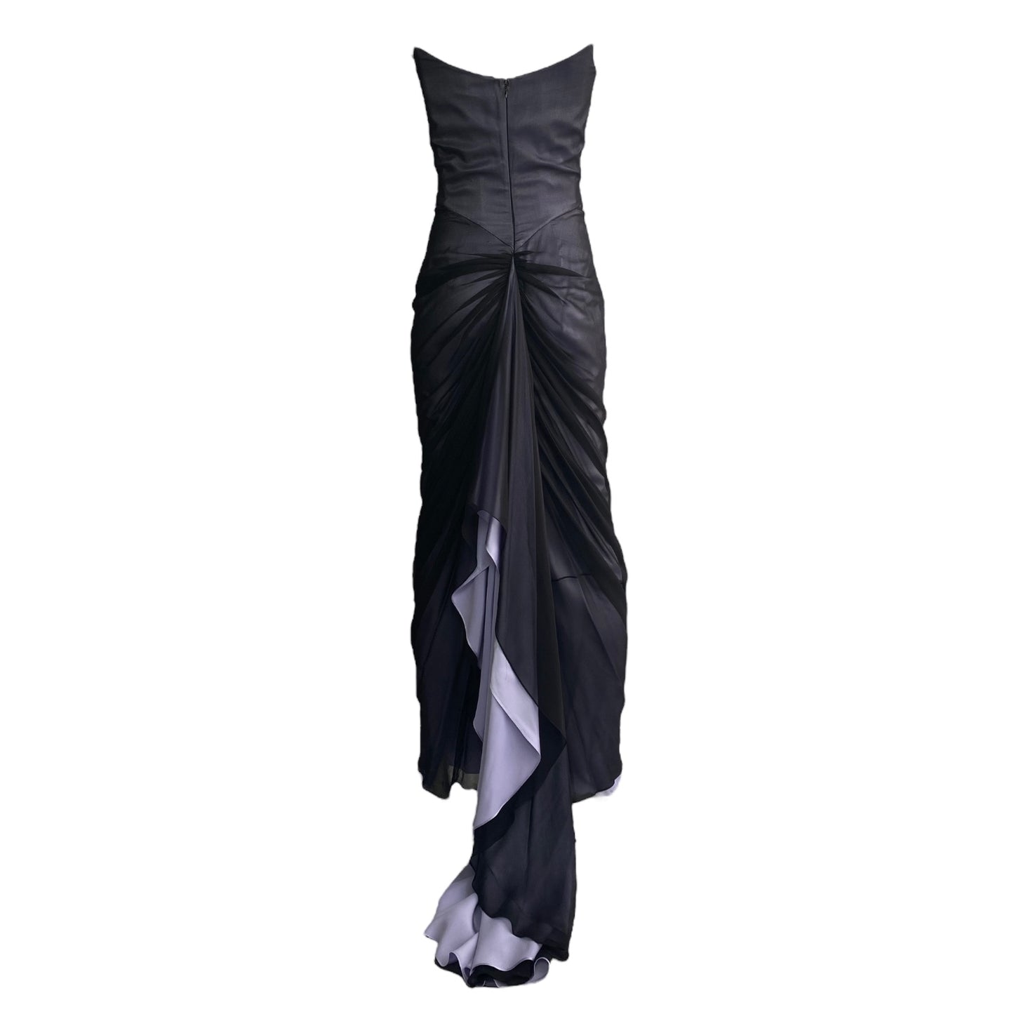 RICHARD TYLER COUTURE 2000s GREY SILK GOWN