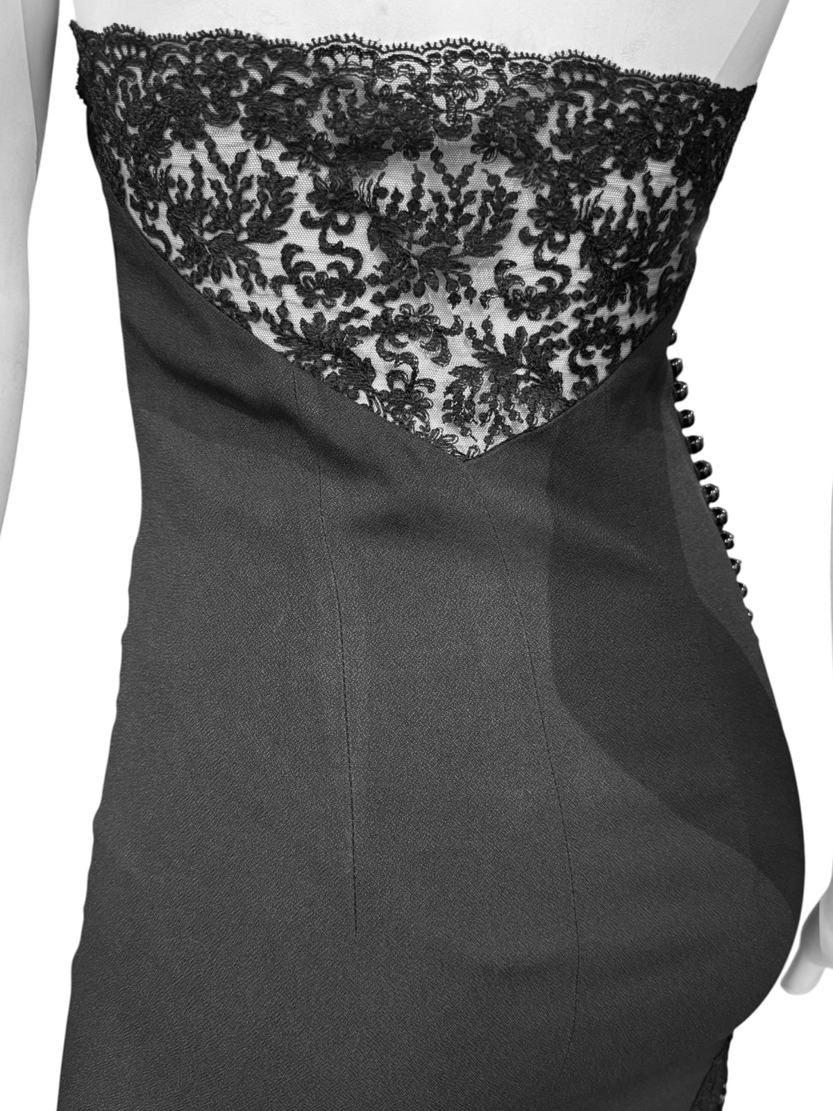 CHRISTIAN DIOR FW1997 BY JOHN GALLIANO BLACK LACE & BEADS MAXI DRESS