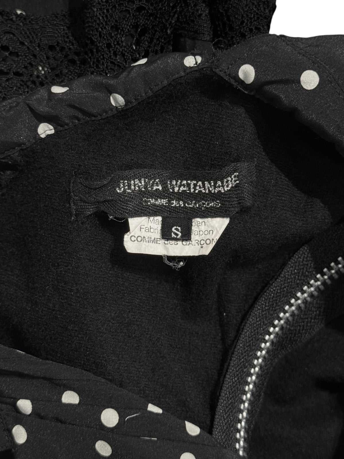 JUNYA WATANABE FW2007 BLACK POLKA DOT TWISTED MIDI DRESS