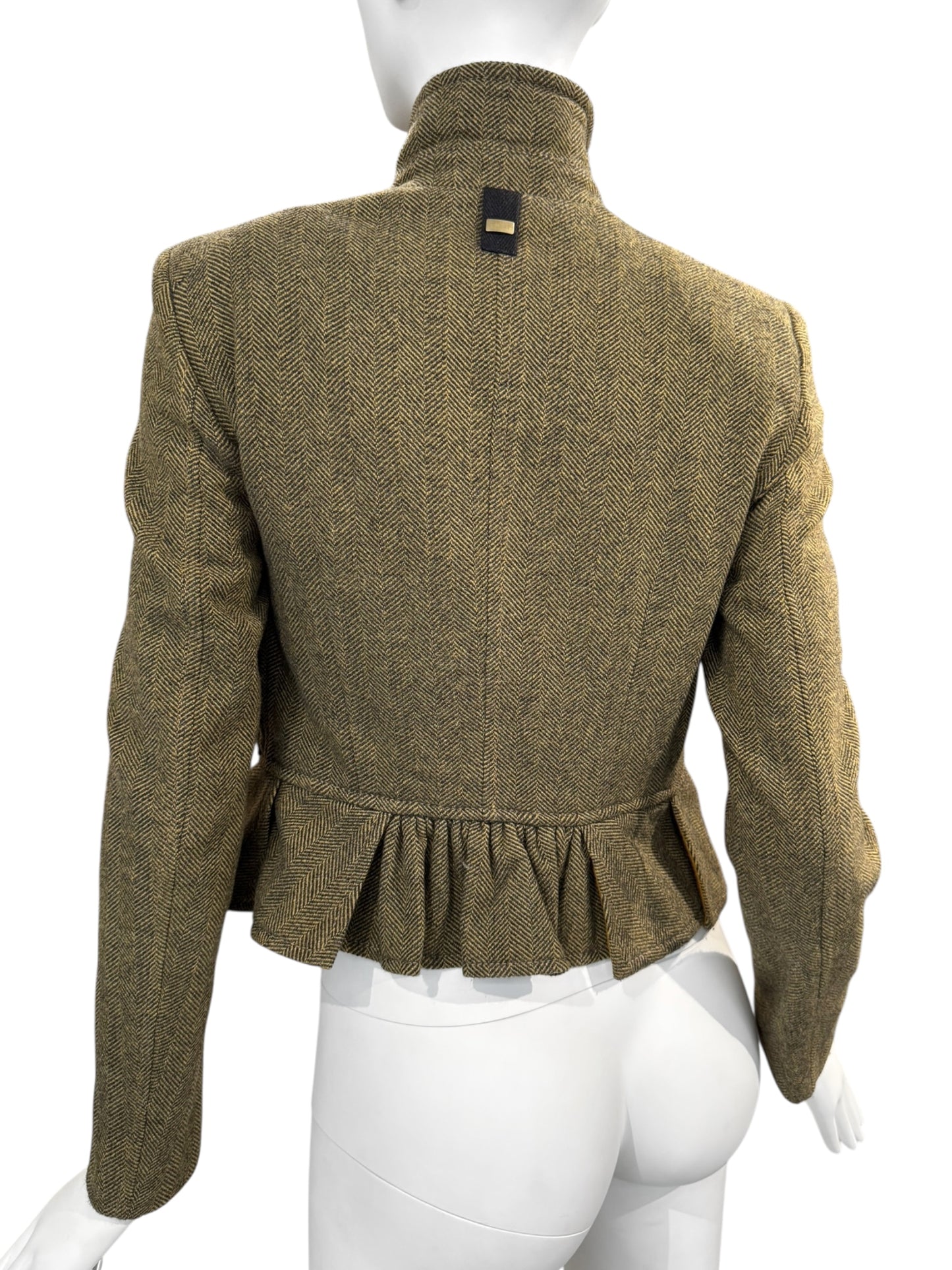 HIGH 2010s GREEN WOOL DOUBLE BREASTED JACKET