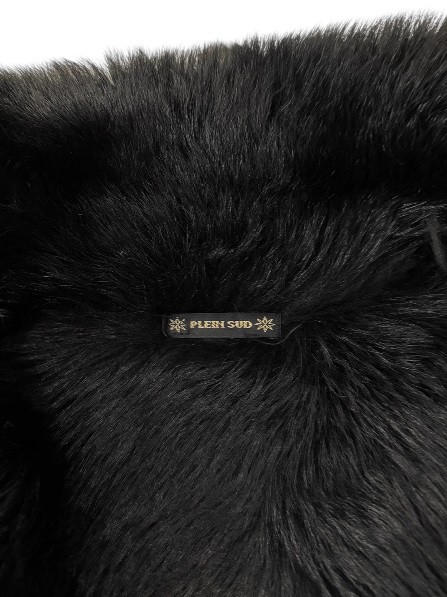 PLEIN SUD 2000s BLACK SHEEPSKIN COAT