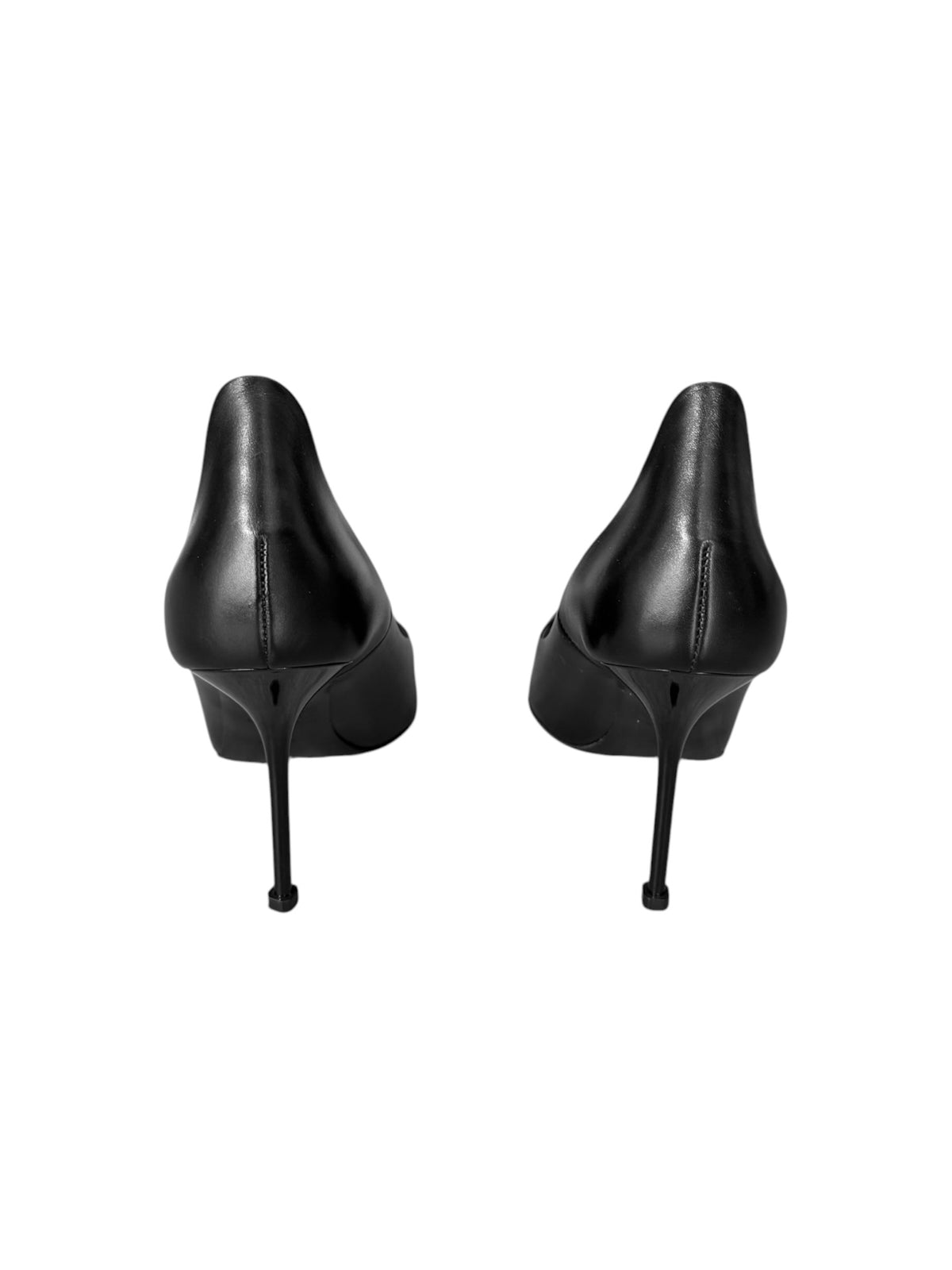ALEXANDER MCQUEEN SS2022 BY SARAH BURTON BLACK LEATHER HEELS
