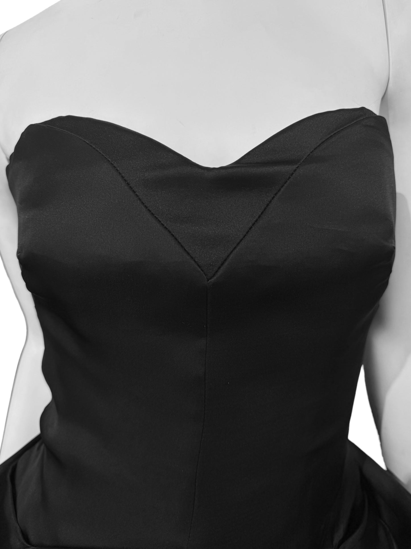 ALEXANDER MCQUEEN SS2009 «NATURAL DIS-TINCTION UN-NATURAL SELECTION» BLACK SILK BUSTIER MINI DRESS