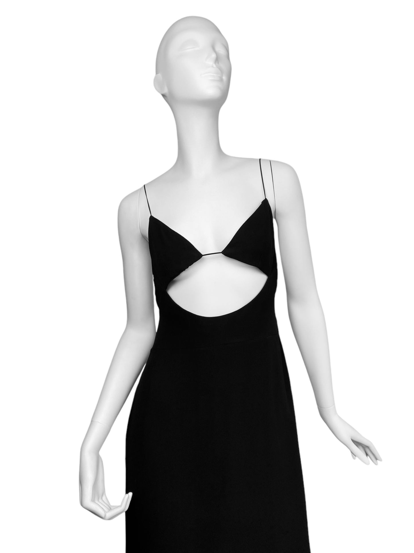 SAINT LAURENT RESORT 2022 BY ANTHONY VACCARELLO BLACK BACKLESS MAXI DRESS