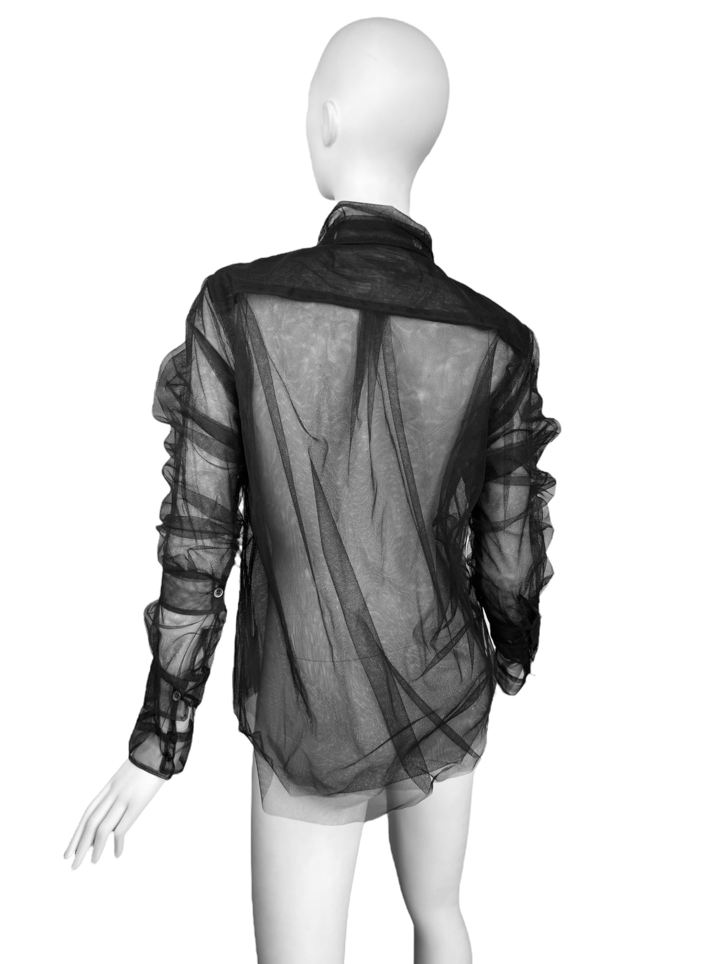 COMME DES GARÇONS 1990s BLACK TULLE TRIPLE LAYERED SHIRT