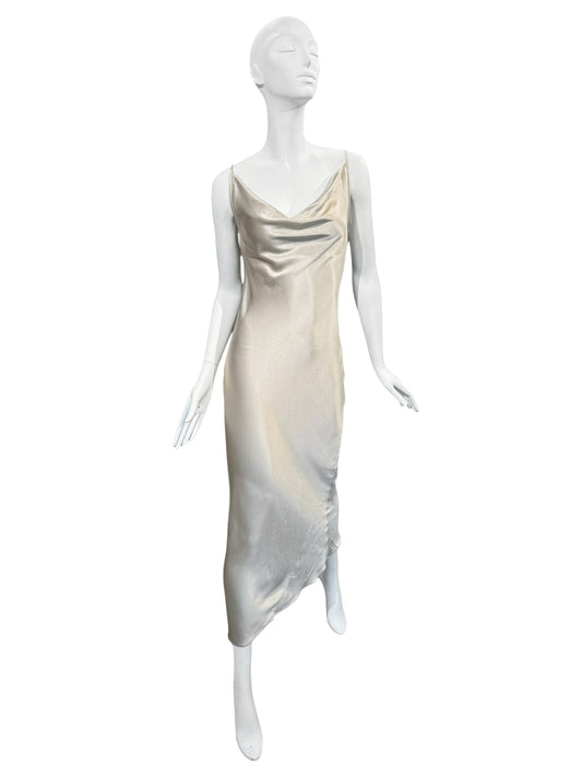 PLEIN SUD 1990s CHAMPAGNE OPEN BACKLESS MAXI DRESS