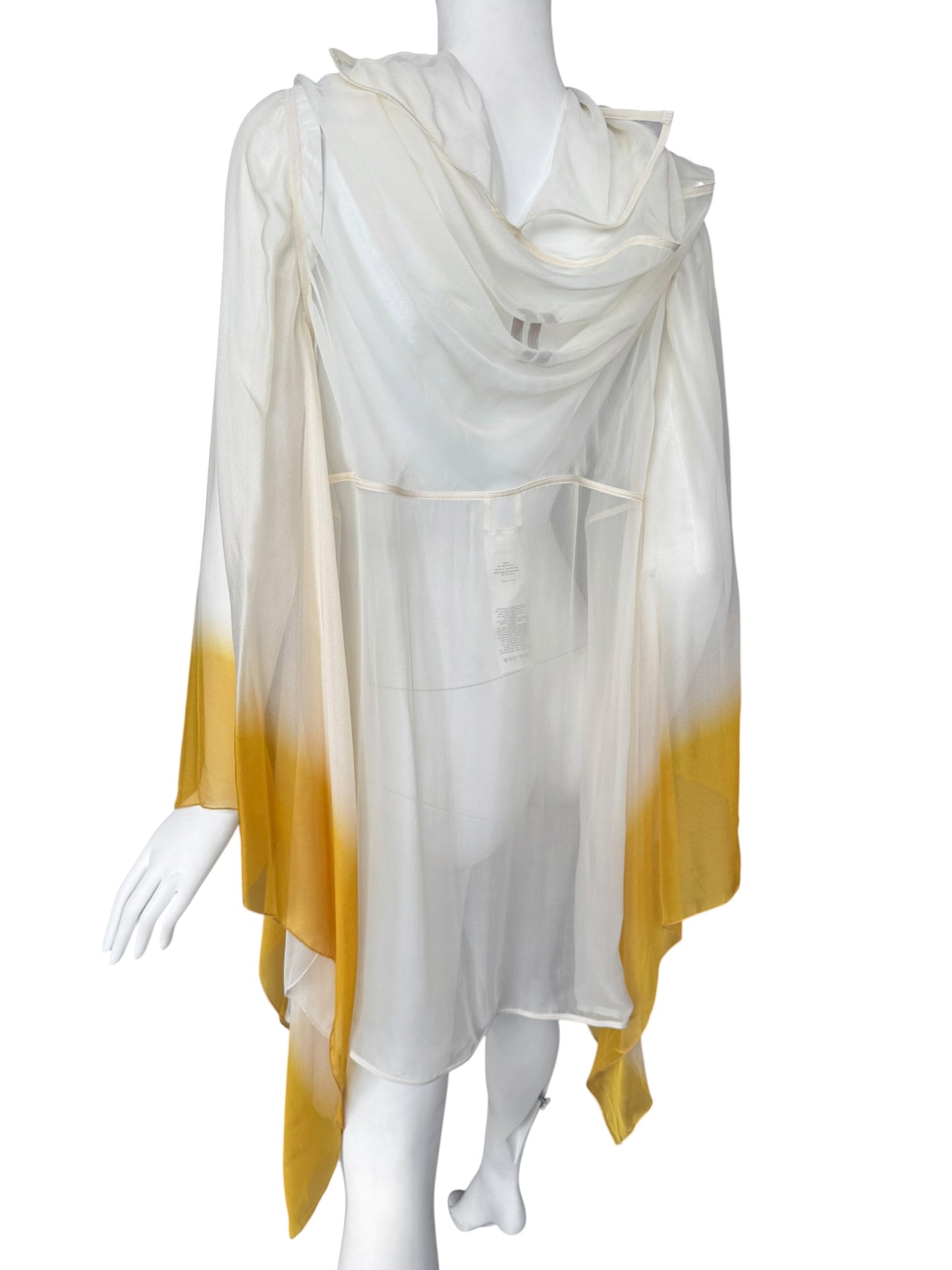 RICK OWENS SS2022 ‘FOGACHINE’ WHITE & YELLOW SILK TOP
