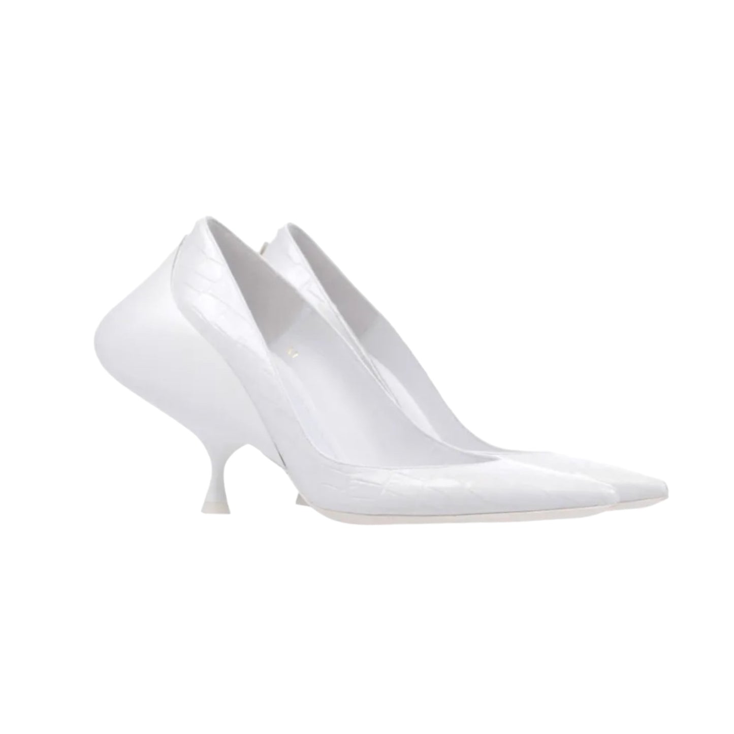 MAISON MARGIELA SS2016 BY GALLIANO WHITE LEATHER HUMPBACKED HEELS