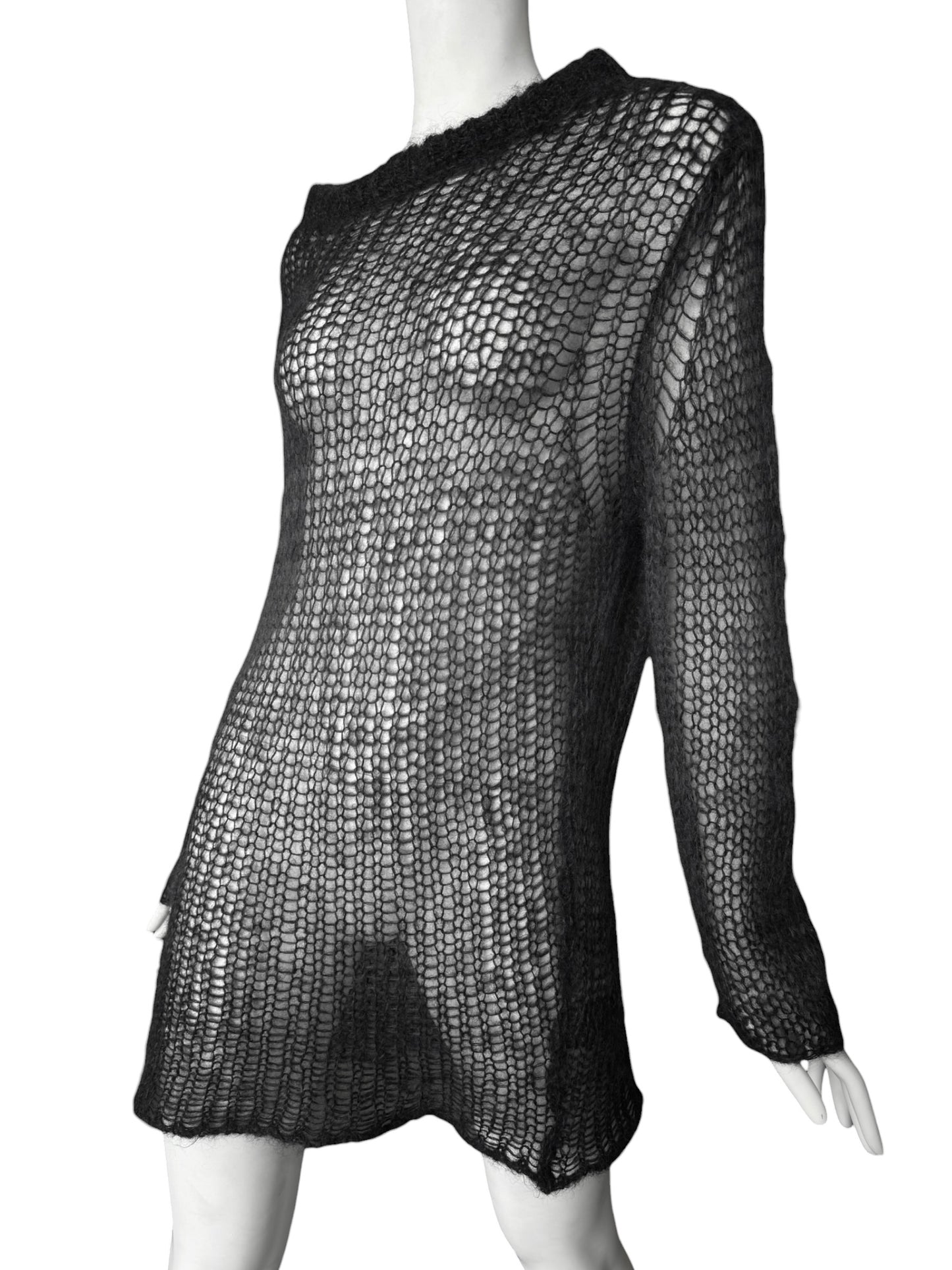 ISABEL BENENATO FW2014 GREY MOHAIR BLEND SWEATER