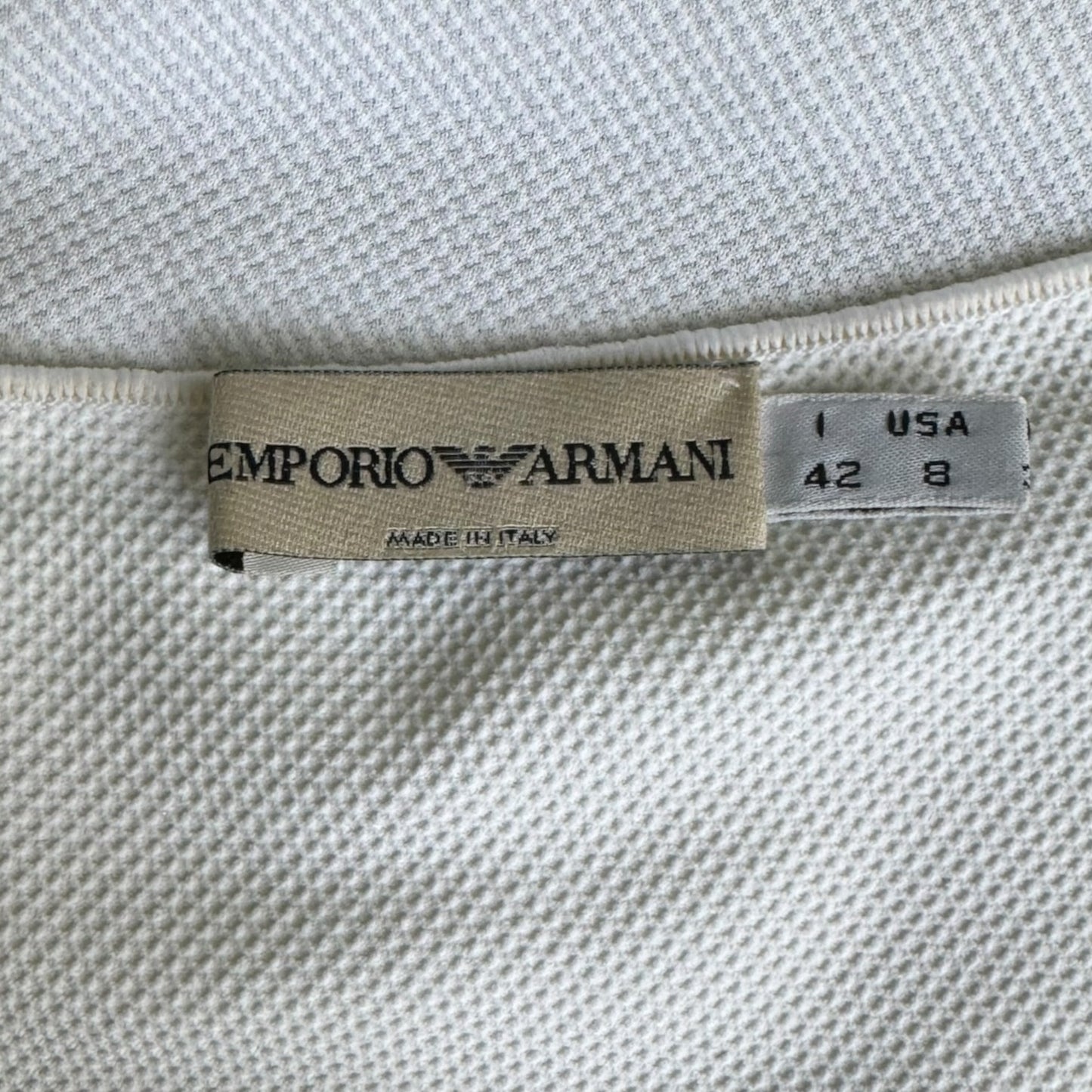 EMPORIO ARMANI SS2004 WHITE CUT OUT LOGO TANK TOP