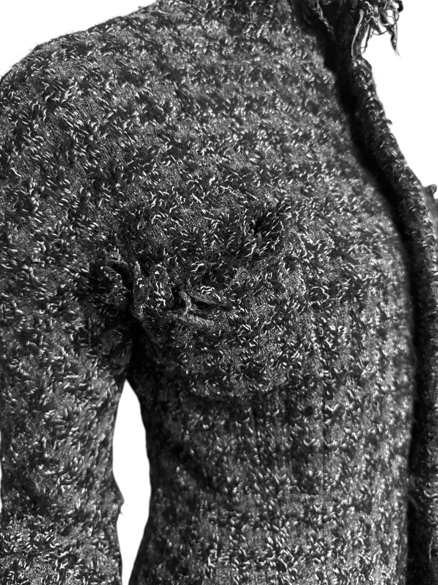 YOHJI YAMAMOTO FW2008 GREY SILK & WOOL TWEED JACKET