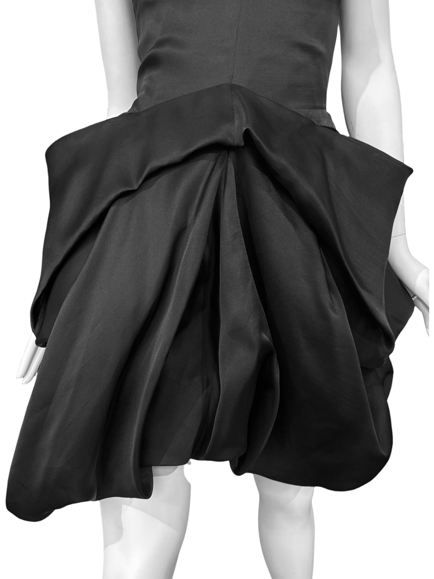 ALEXANDER MCQUEEN SS2009 «NATURAL DIS-TINCTION UN-NATURAL SELECTION» BLACK SILK BUSTIER MINI DRESS
