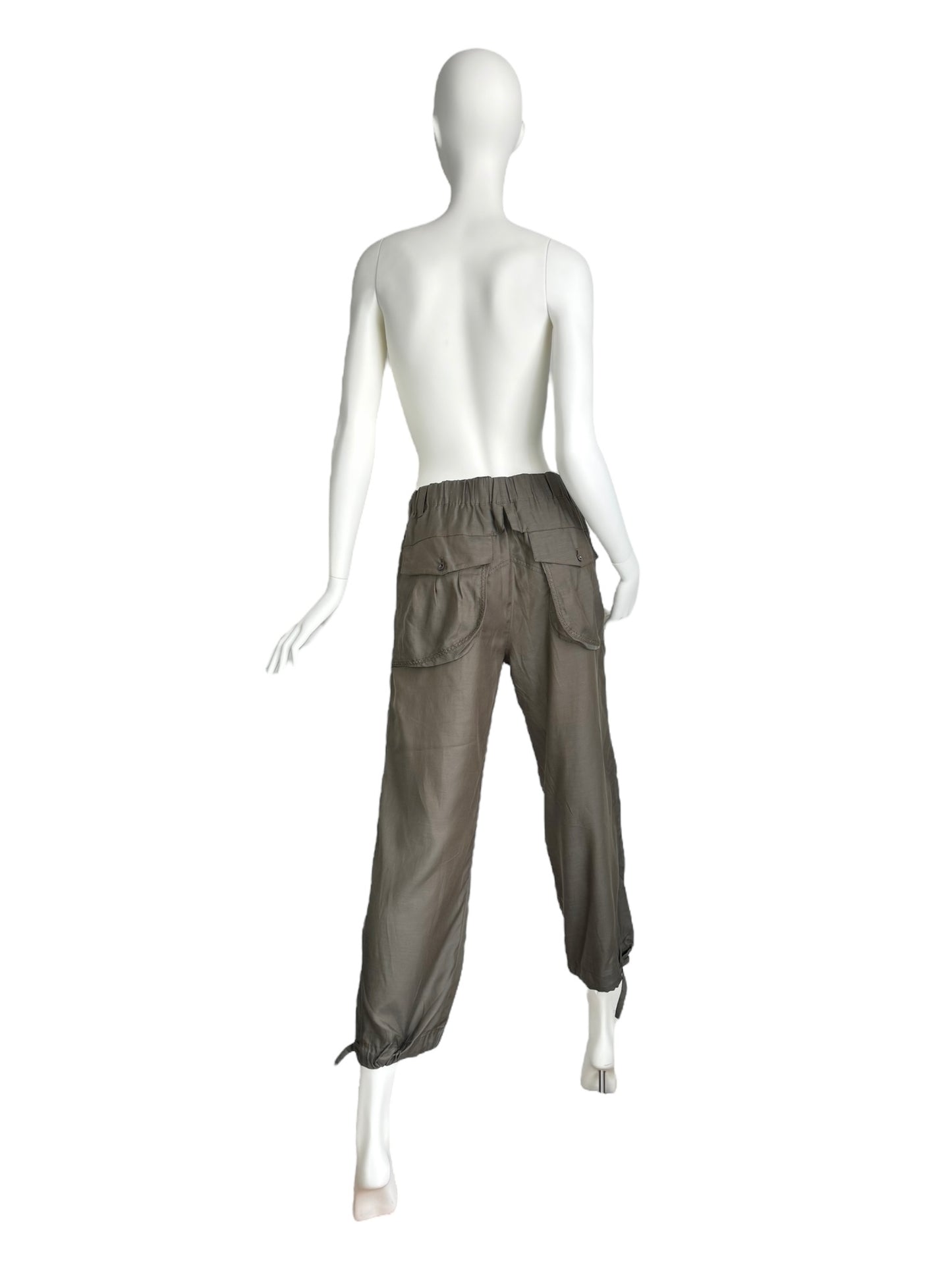 HIROKO KOSHINO 2010s KHAKI PARACHUTE PANTS