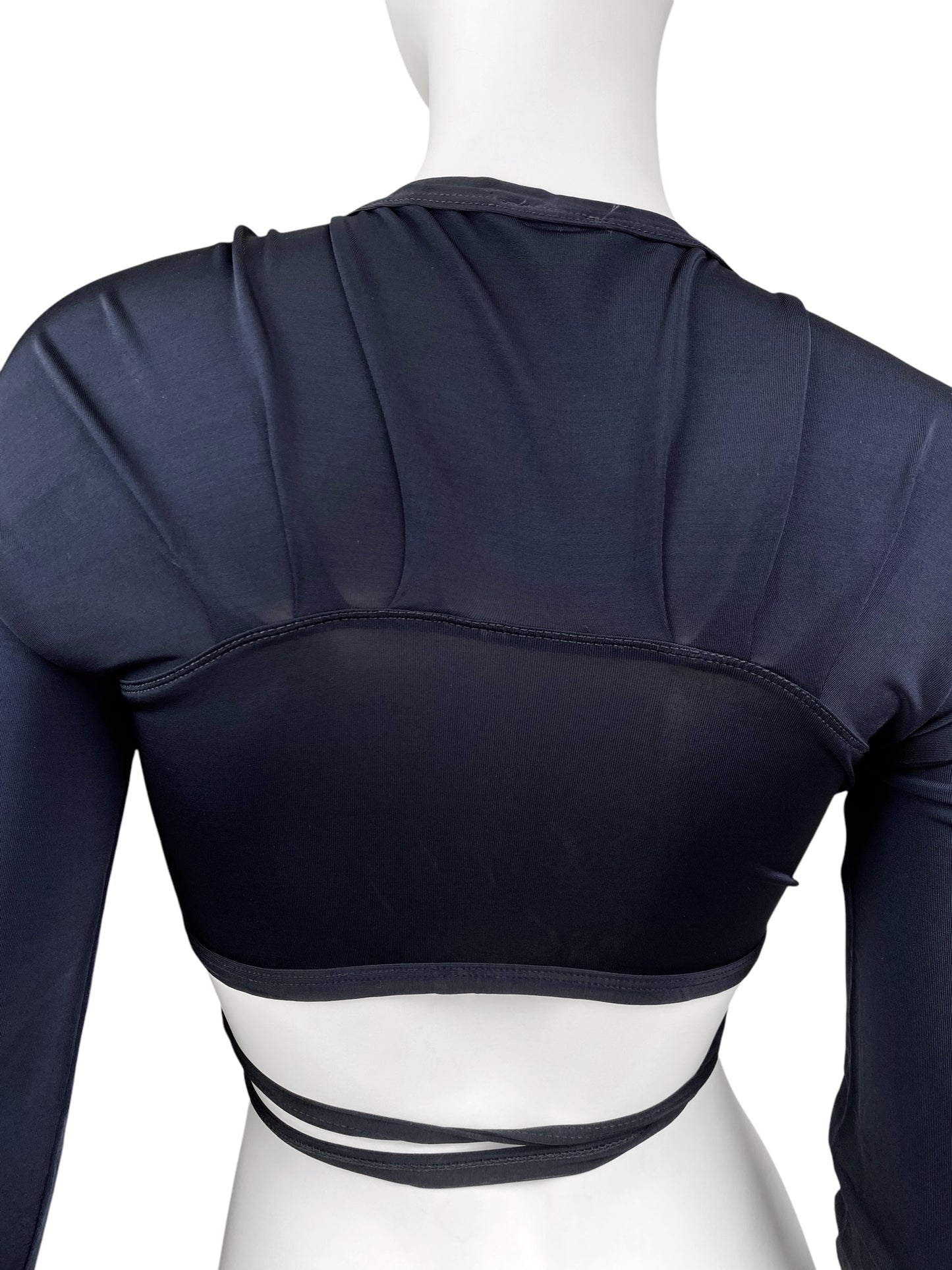 MOTIVI 2000s NAVY BLUE WRAP TOP