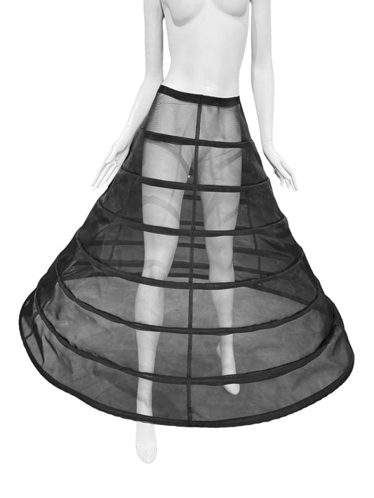 YOHJI YAMAMOTO SS1997 BLACK SHEER CRINOLINE SKIRT
