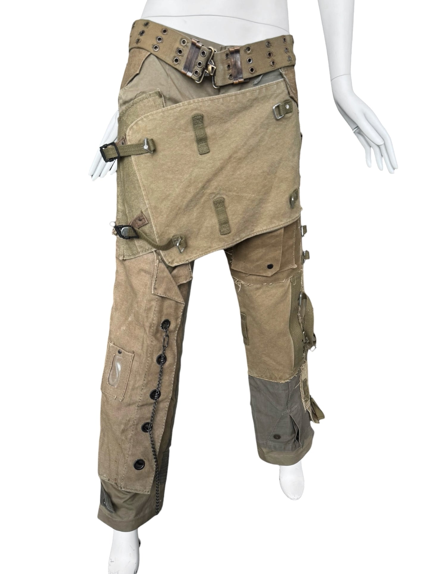 DOLCE & GABBANA FW2003 KHAKI MILITARY RECONSTRUCTED PANTS