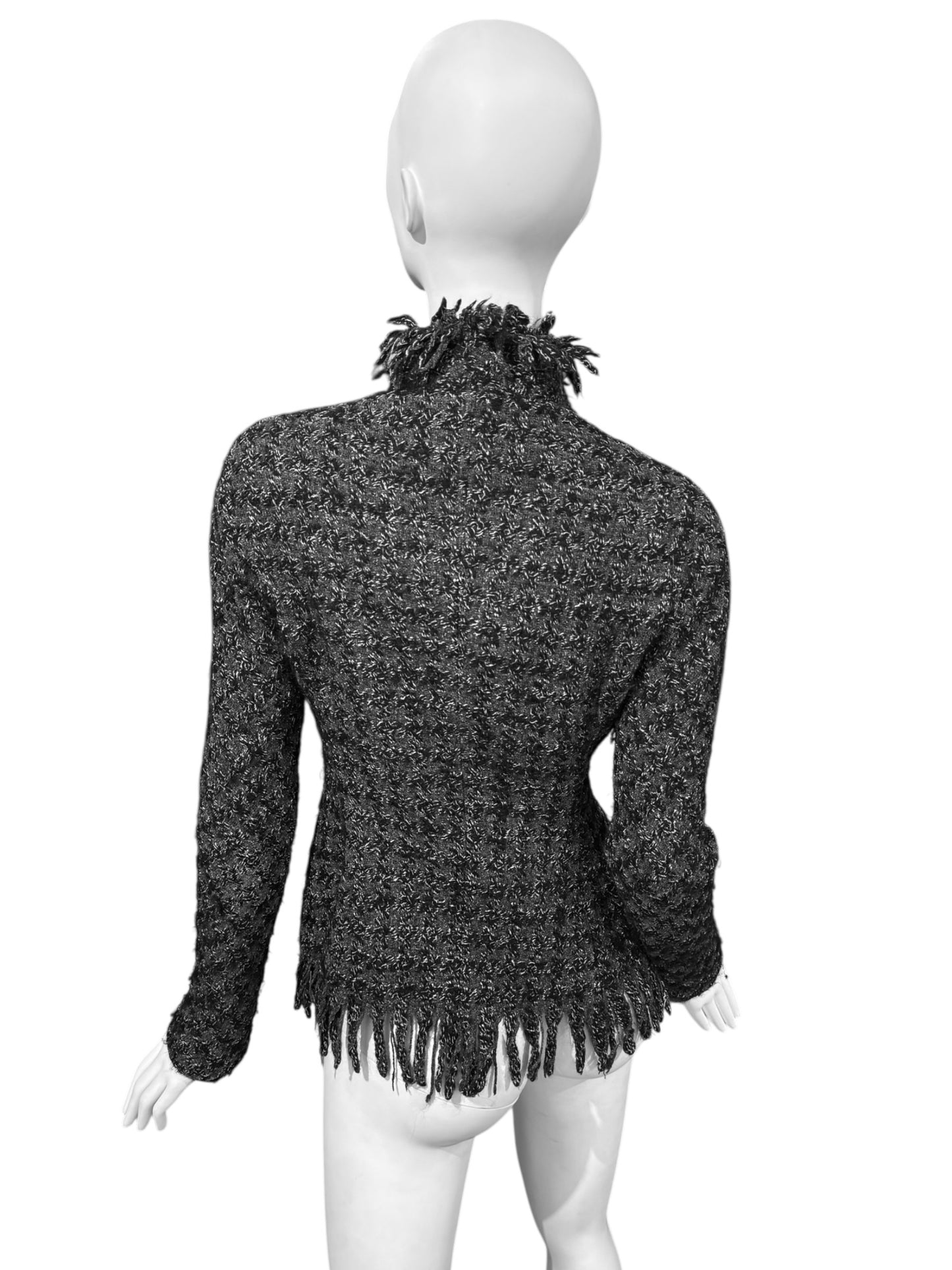 YOHJI YAMAMOTO FW2008 GREY SILK & WOOL TWEED JACKET