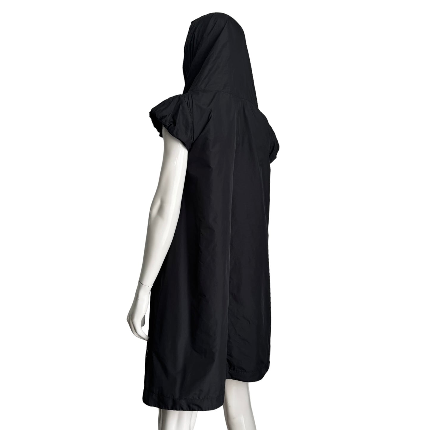 IN LOVE 2000s BLACK HOODED A-LINE MINI DRESS