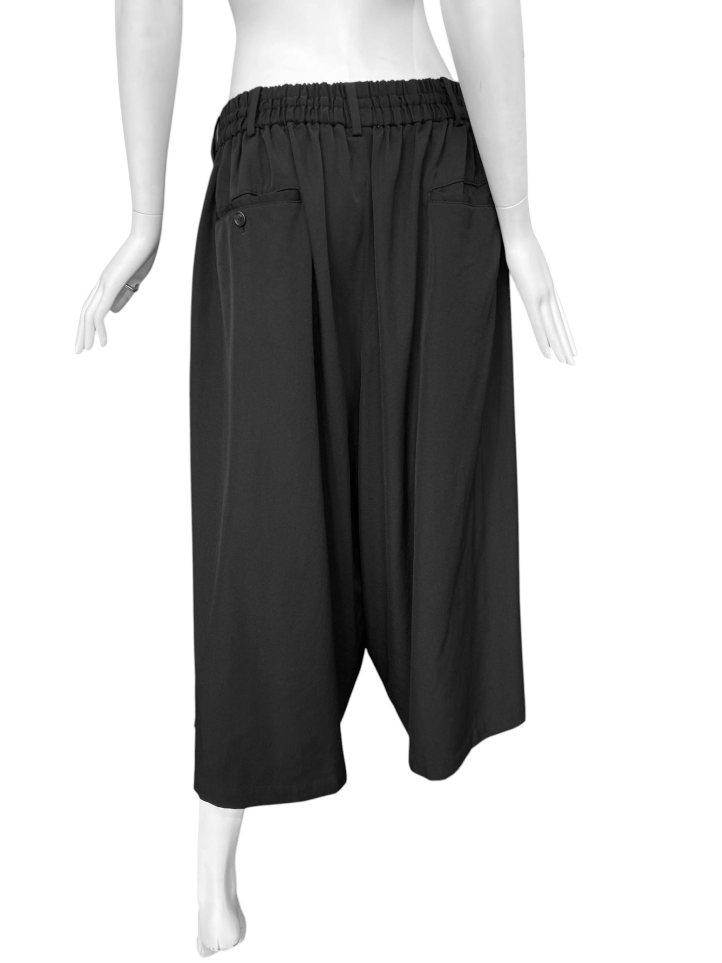 S’YTE YOHJI YAMAMOTO 2010s BLACK WOOL CULOTTE SKIRT
