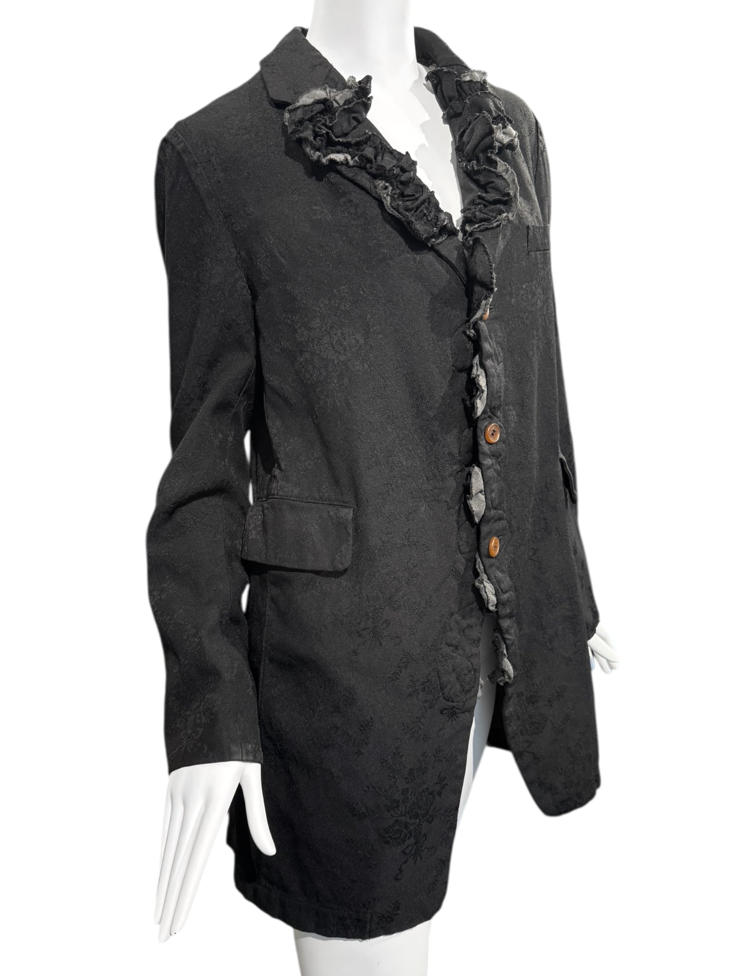 COMME DES GARÇONS 2015 BLACK FLORAL JACQUARD BLAZER