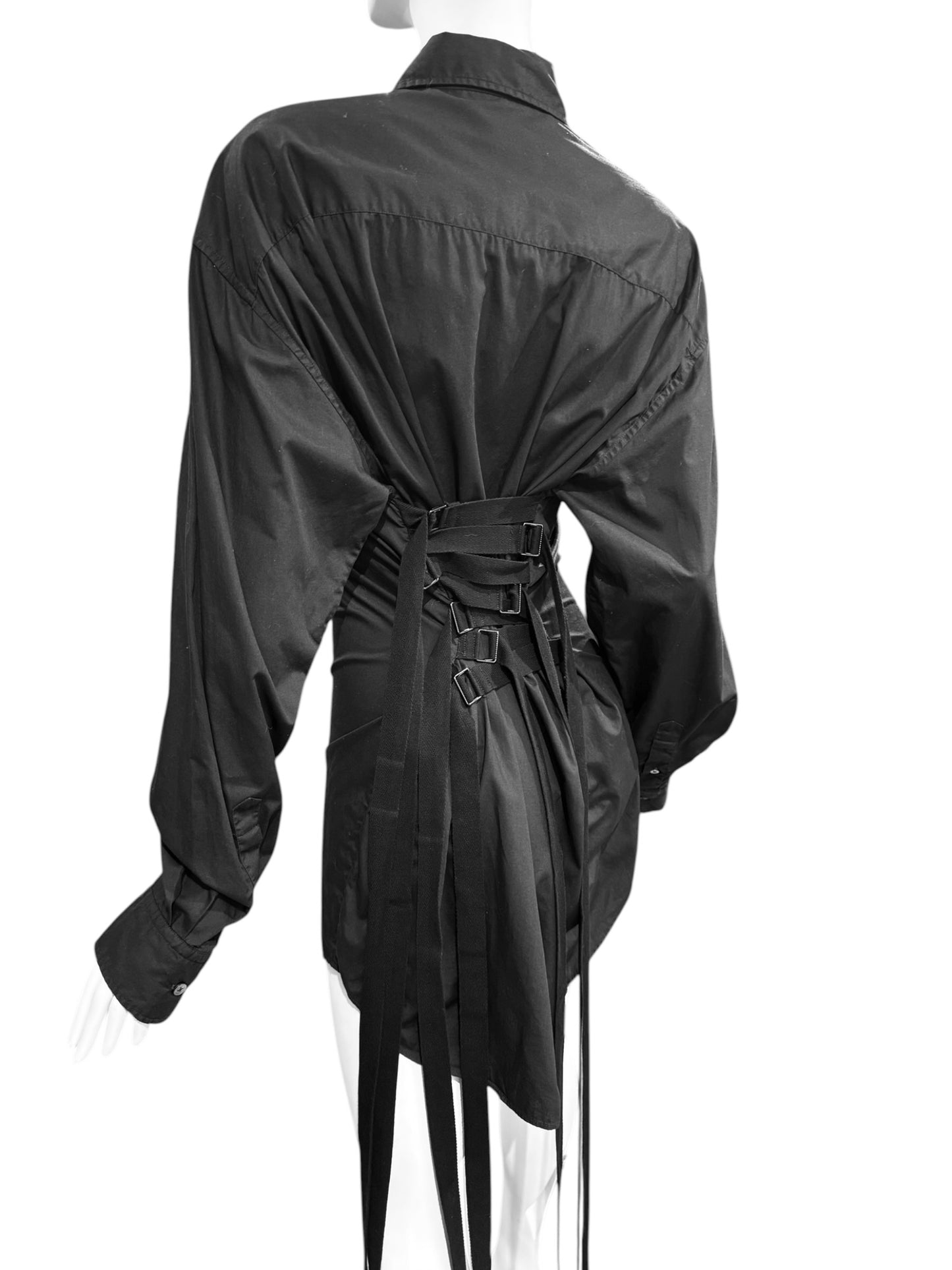 ANN DEMEULEMEESTER SS2024 BY STEFANO GALLICI BLACK CORSET SHIRT