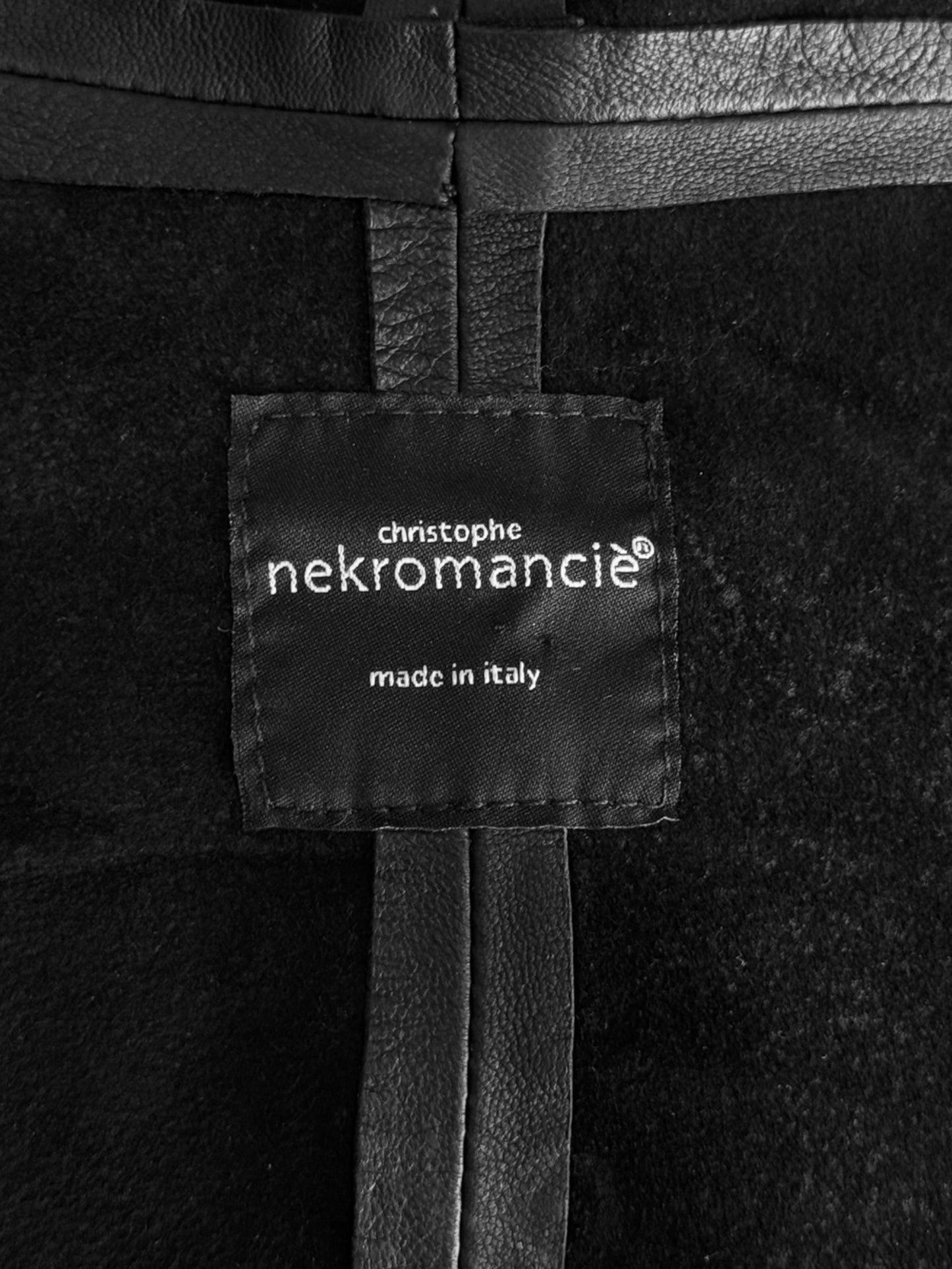 CHRISTOPHE NEKROMANCIÈ 2000s BLACK LEATHER HOODED VEST