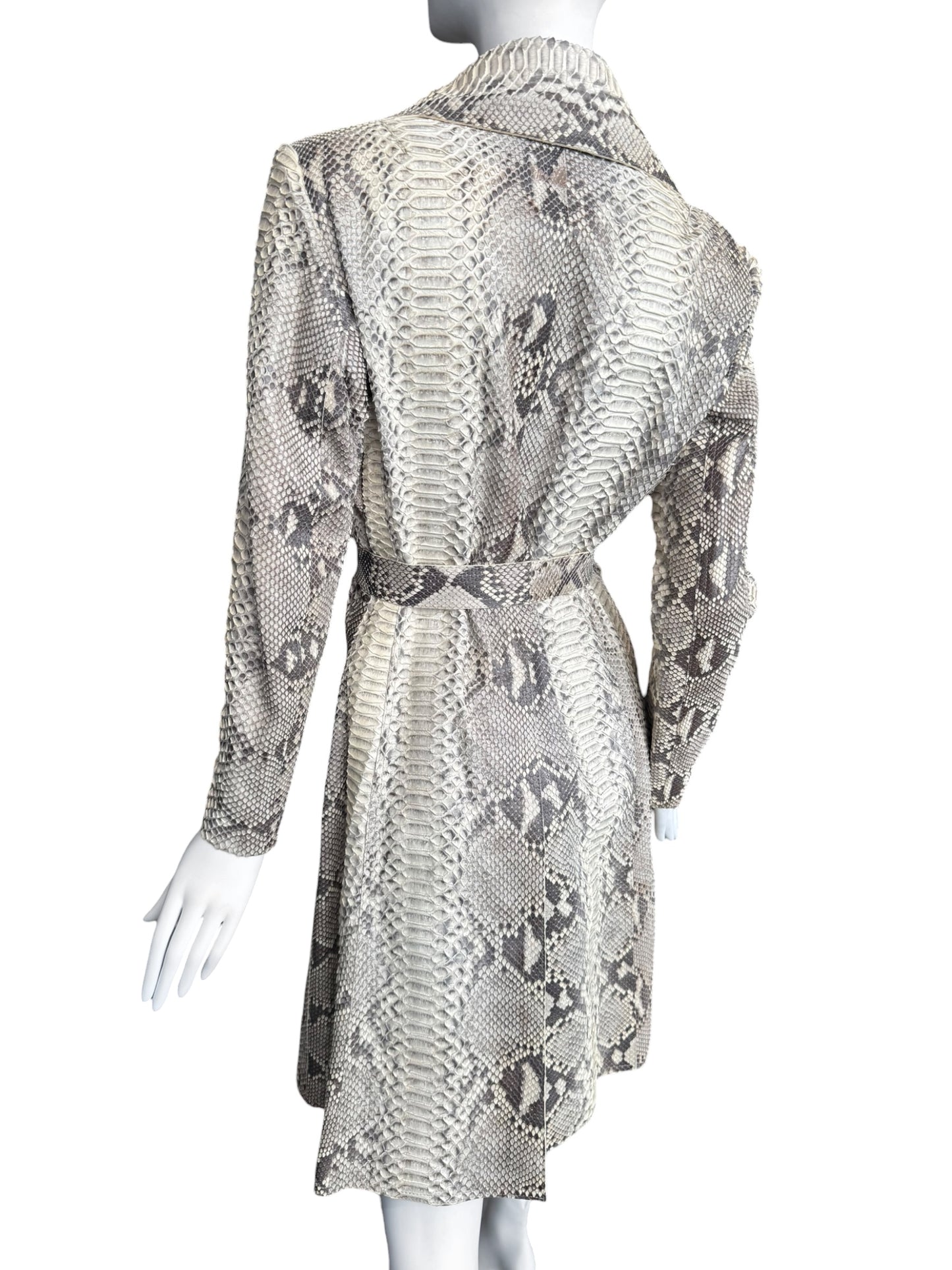 JITROIS 2000s CREAM PYTHON LEATHER COAT