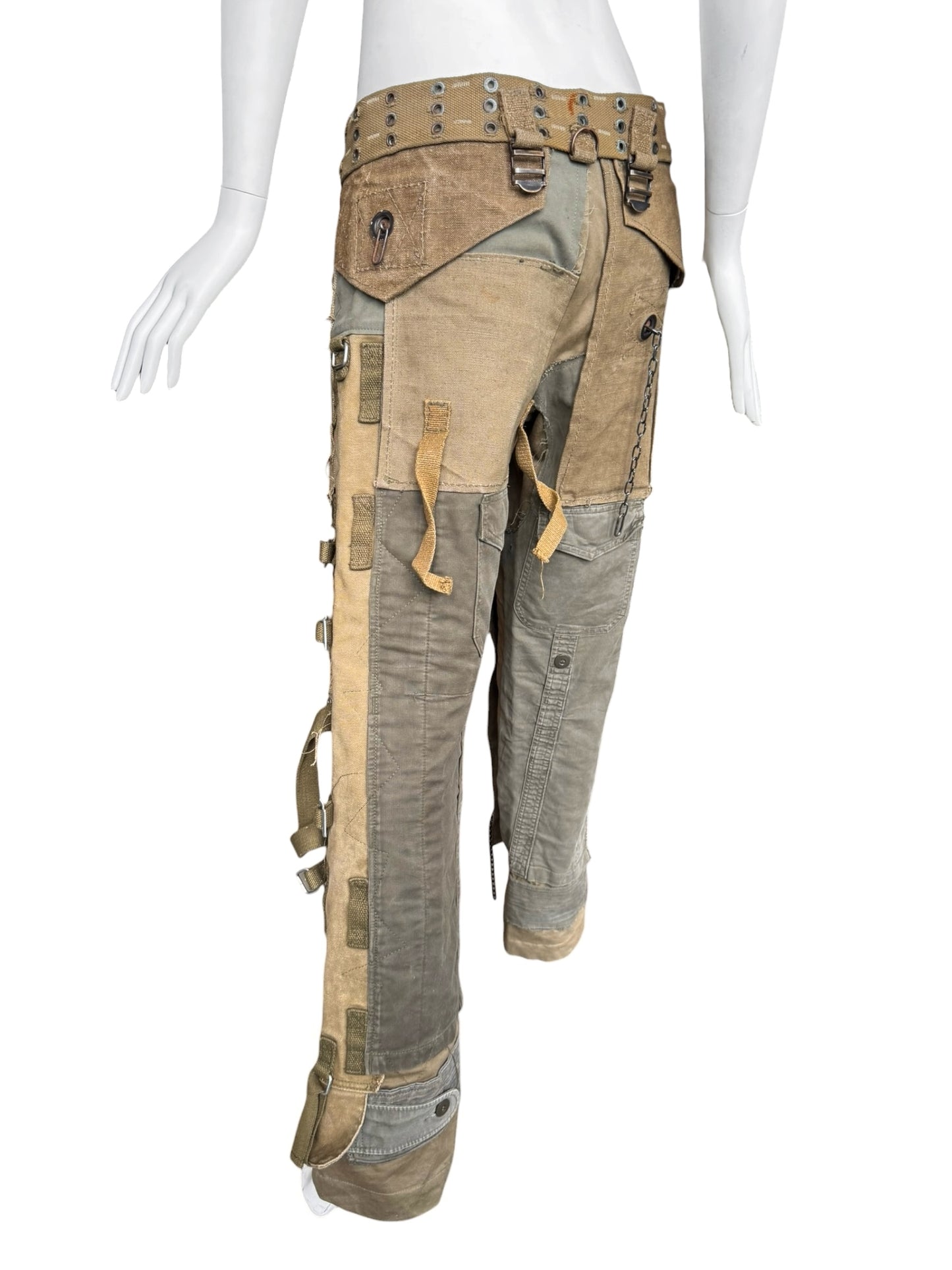 DOLCE & GABBANA FW2003 KHAKI MILITARY RECONSTRUCTED PANTS