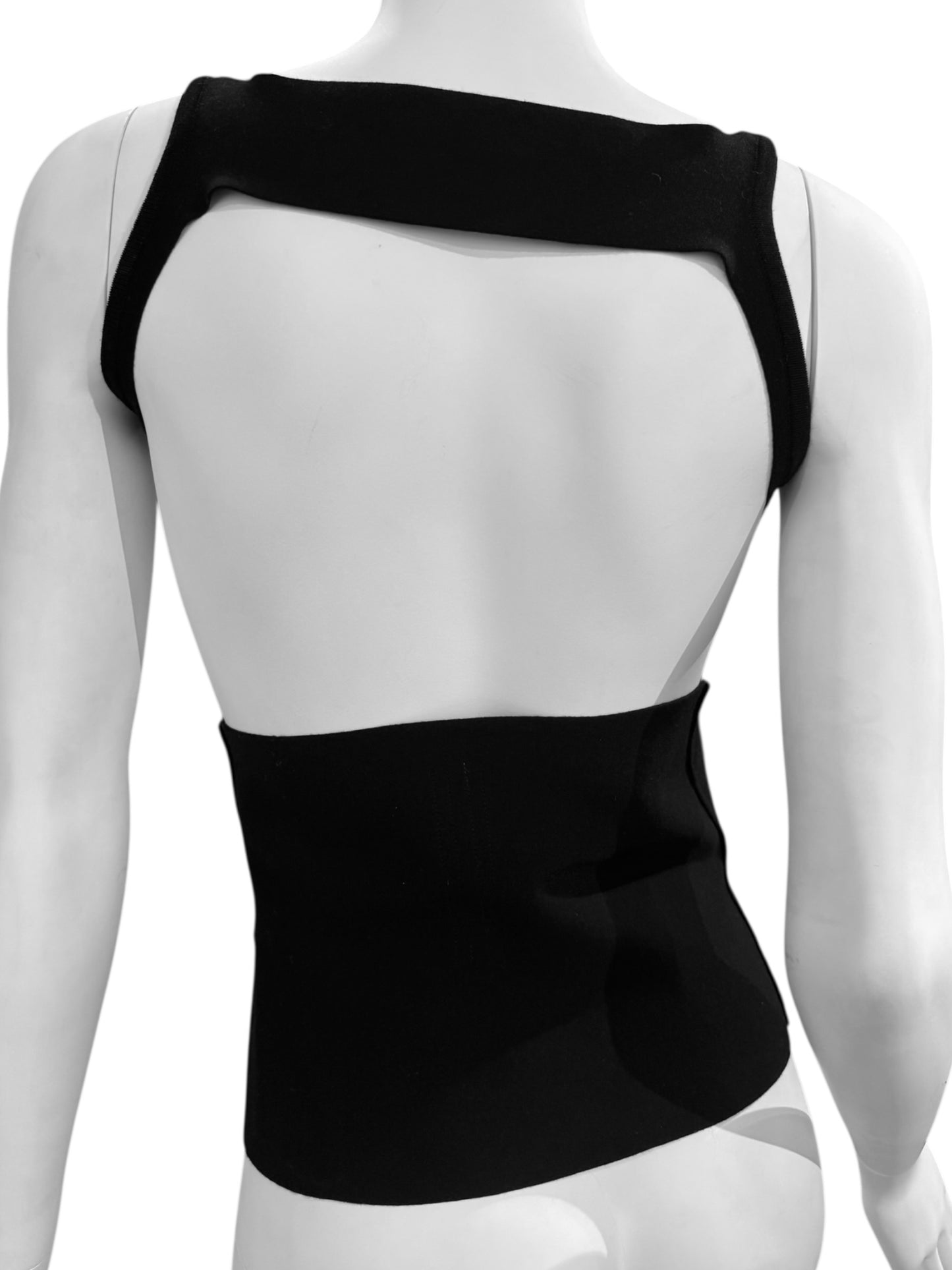 RICK OWENS SS2020 BLACK KNIT CUT OUT TANK TOP