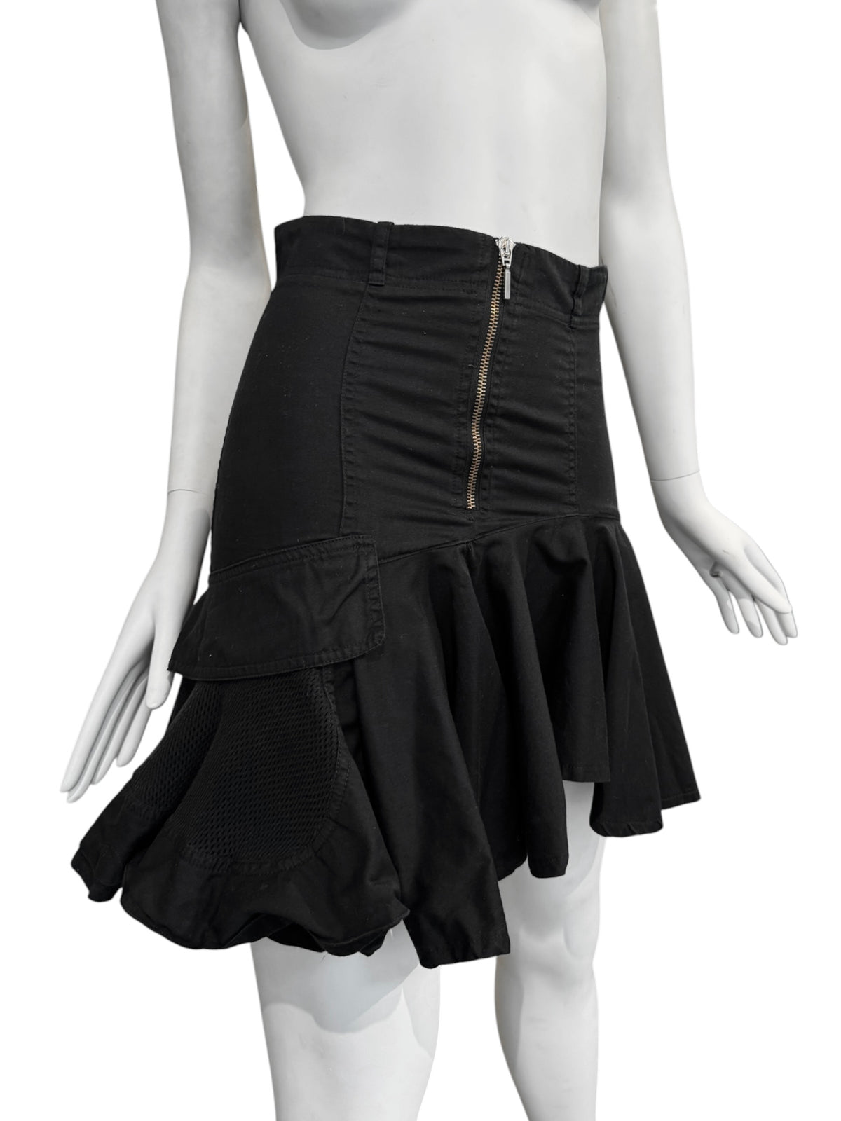 PLEIN SUD JEANS SS2004 BLACK HIGH WAISTED MINI SKIRT