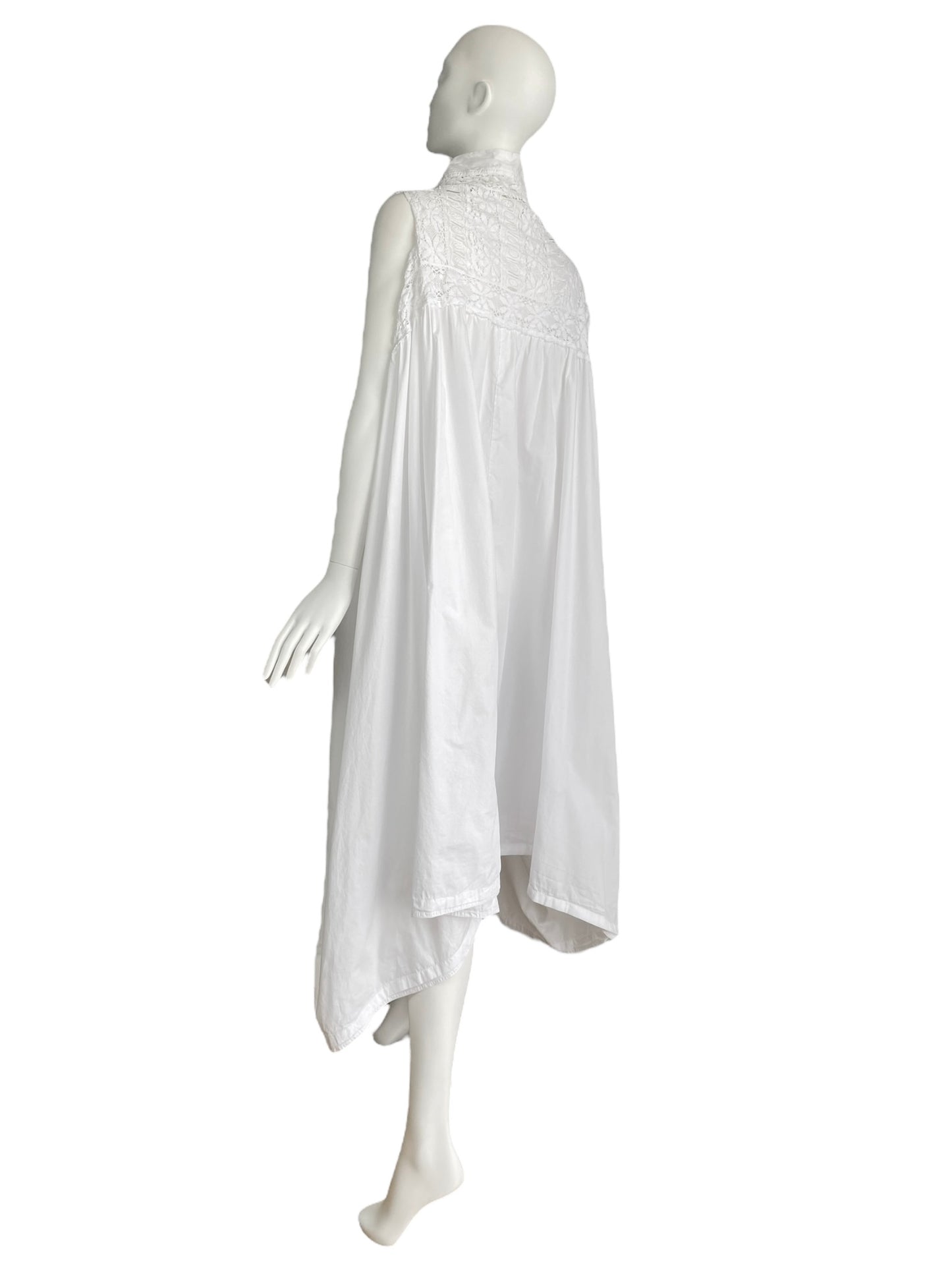 MARC LE BIHAN 2000s WHITE LACE MAXI COAT/DRESS