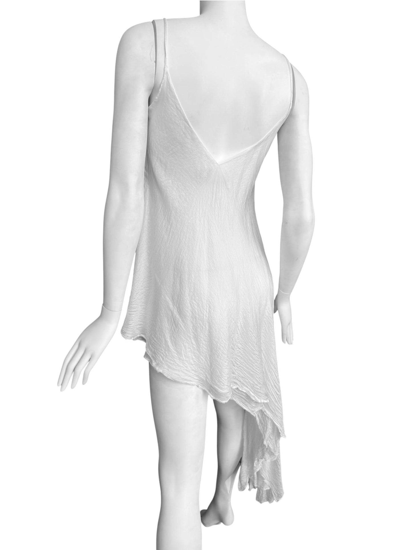 MARC LE BIHAN 2020s WHITE SILK ASYMMETRICAL TOP