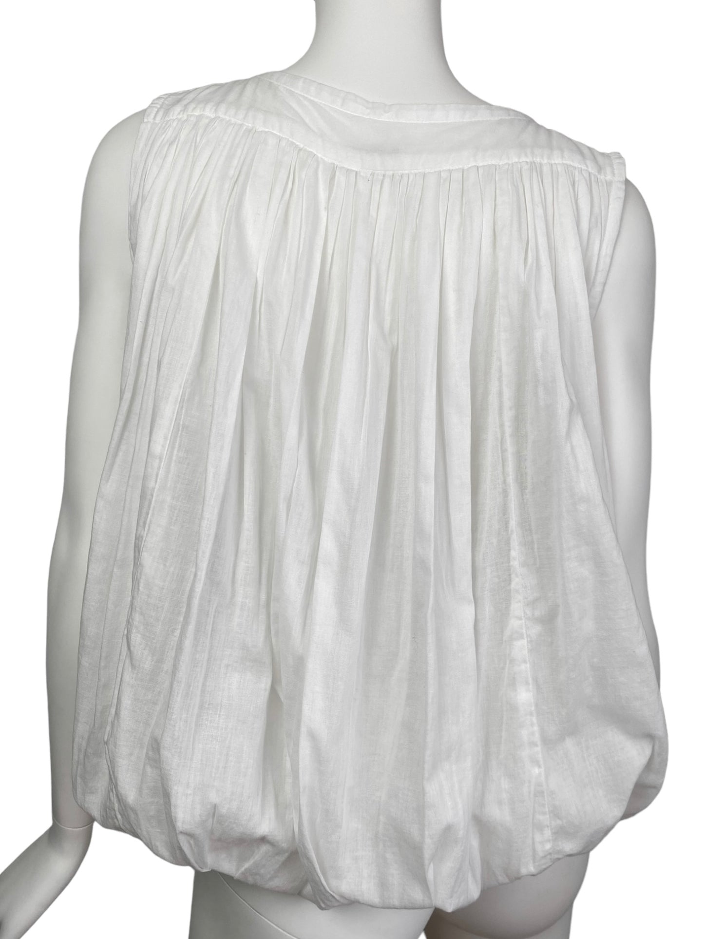 KAPITAL 2010s WHITE PUFFBALL SLEEVELESS SHIRT