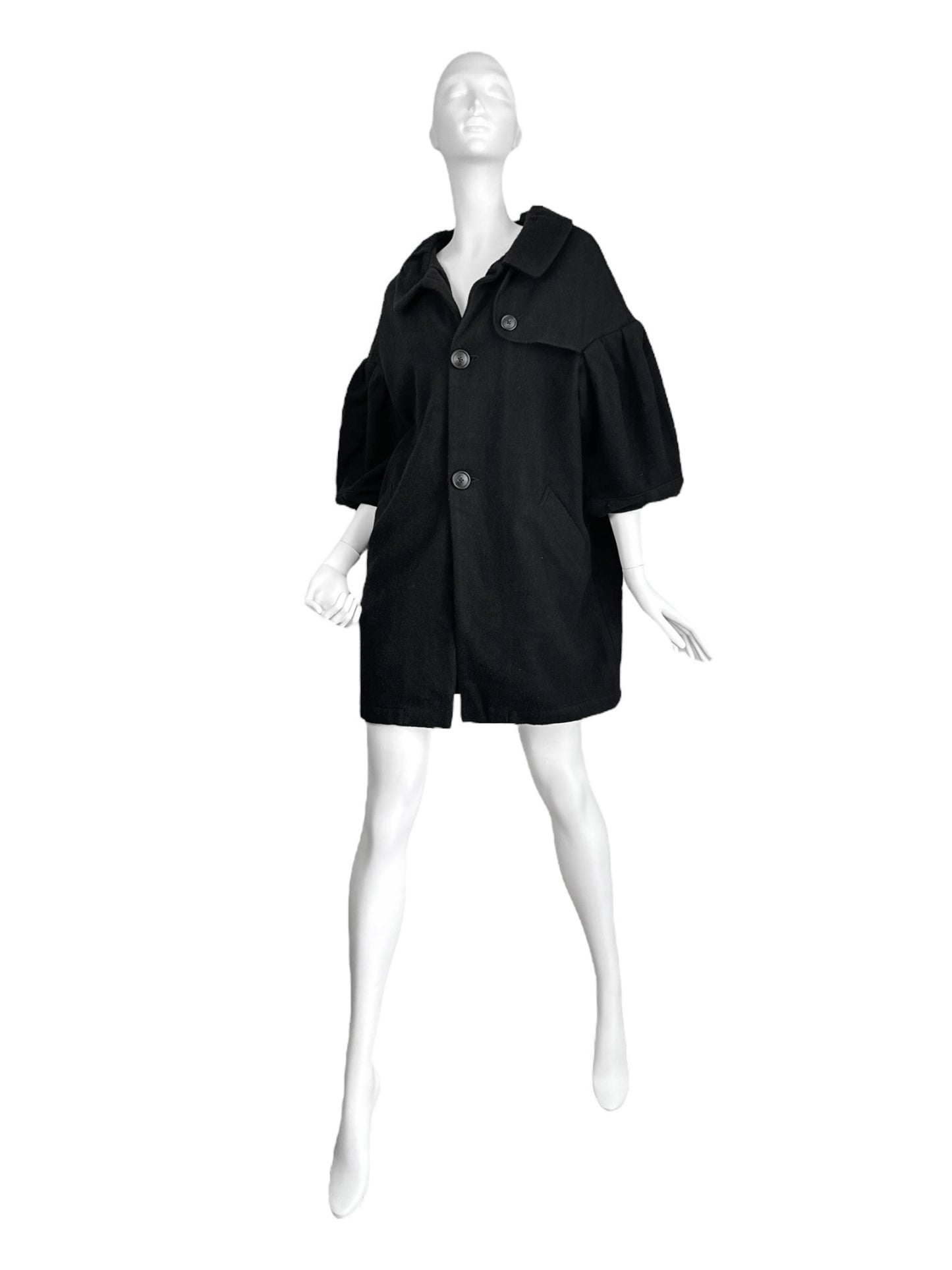 KAPITAL 2010s BLACK WOOL BALLOON COAT/DRESS