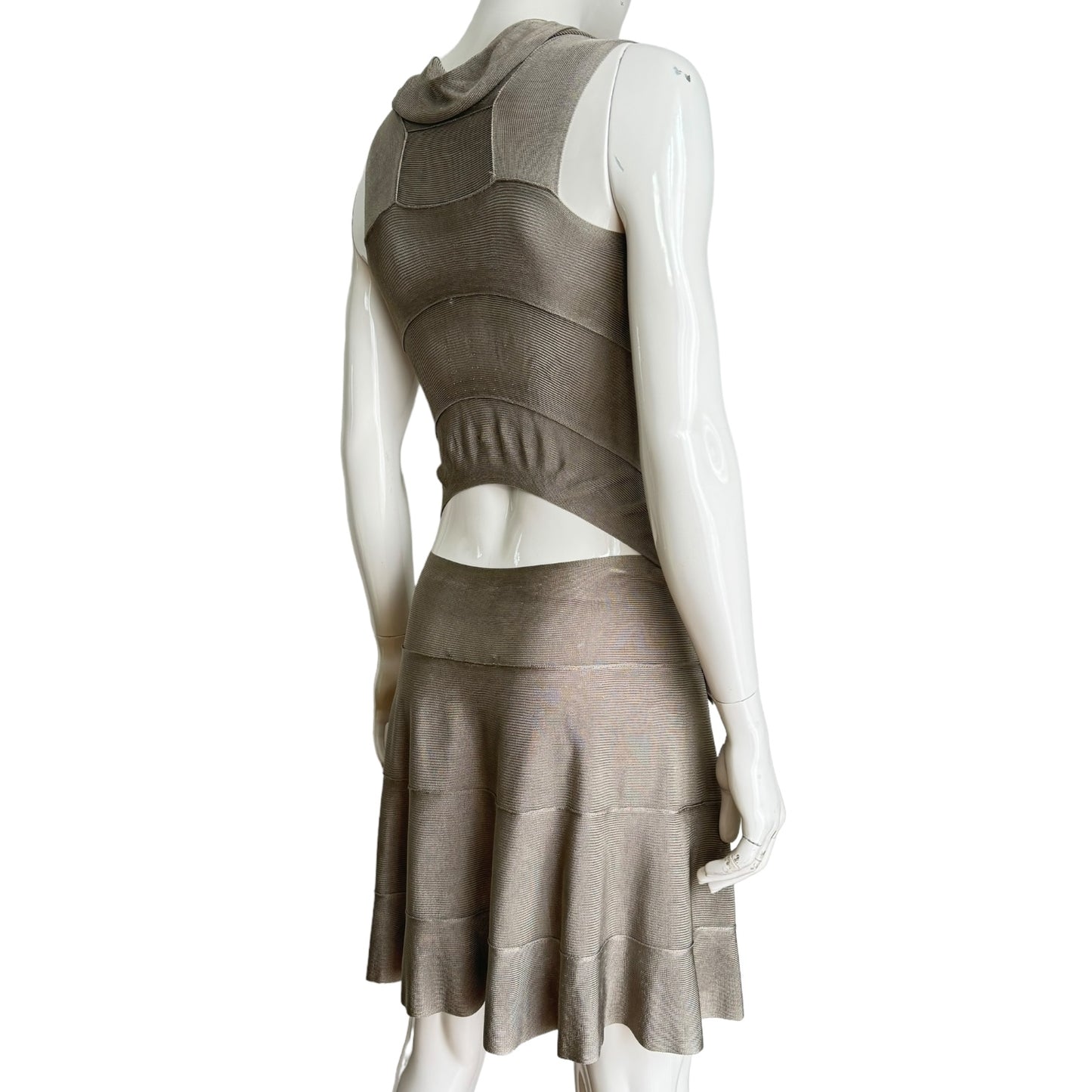 PLEIN SUD SS2004 GREY KNIT BANDAGE 2P. SET