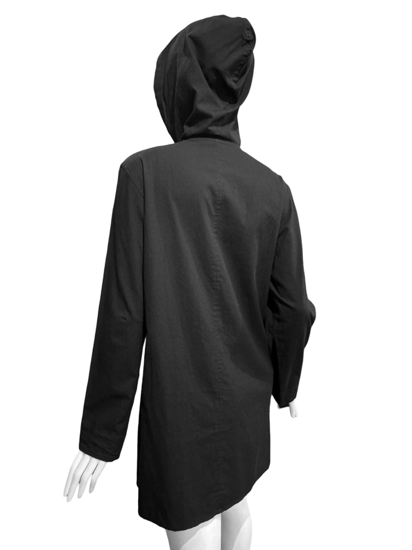 Y’S YOHJI YAMAMOTO FW2011 BLACK HOODED SHIRT