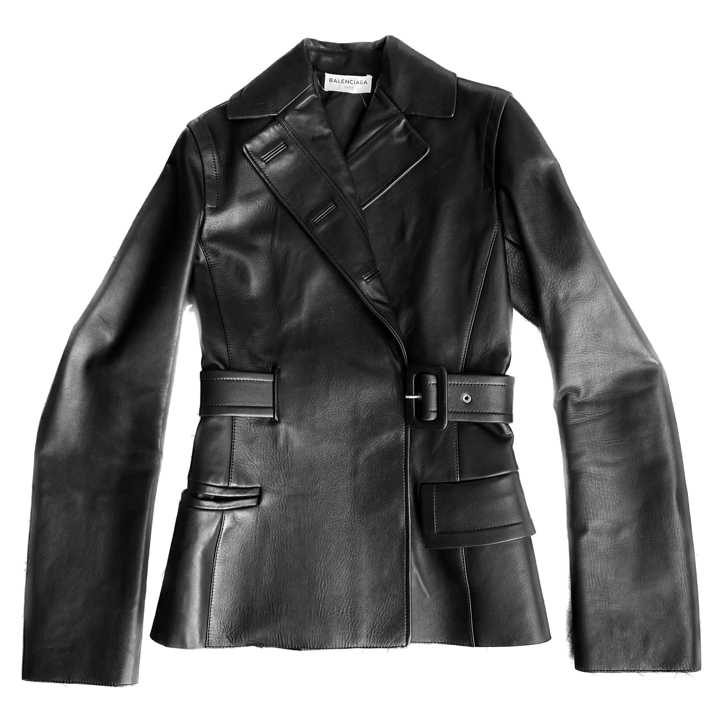 BALENCIAGA 2010s BY ALEXANDER WANG BLACK LEATHER JACKET