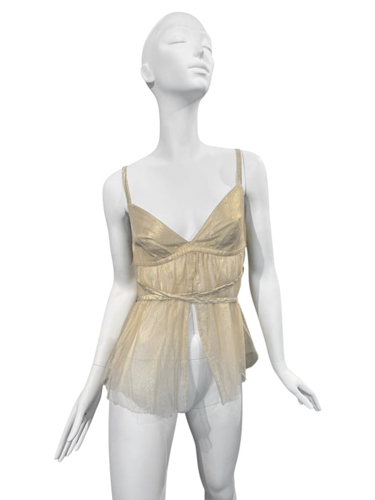 PLEIN SUD 2000s GOLDEN TULLE CAMI TOP