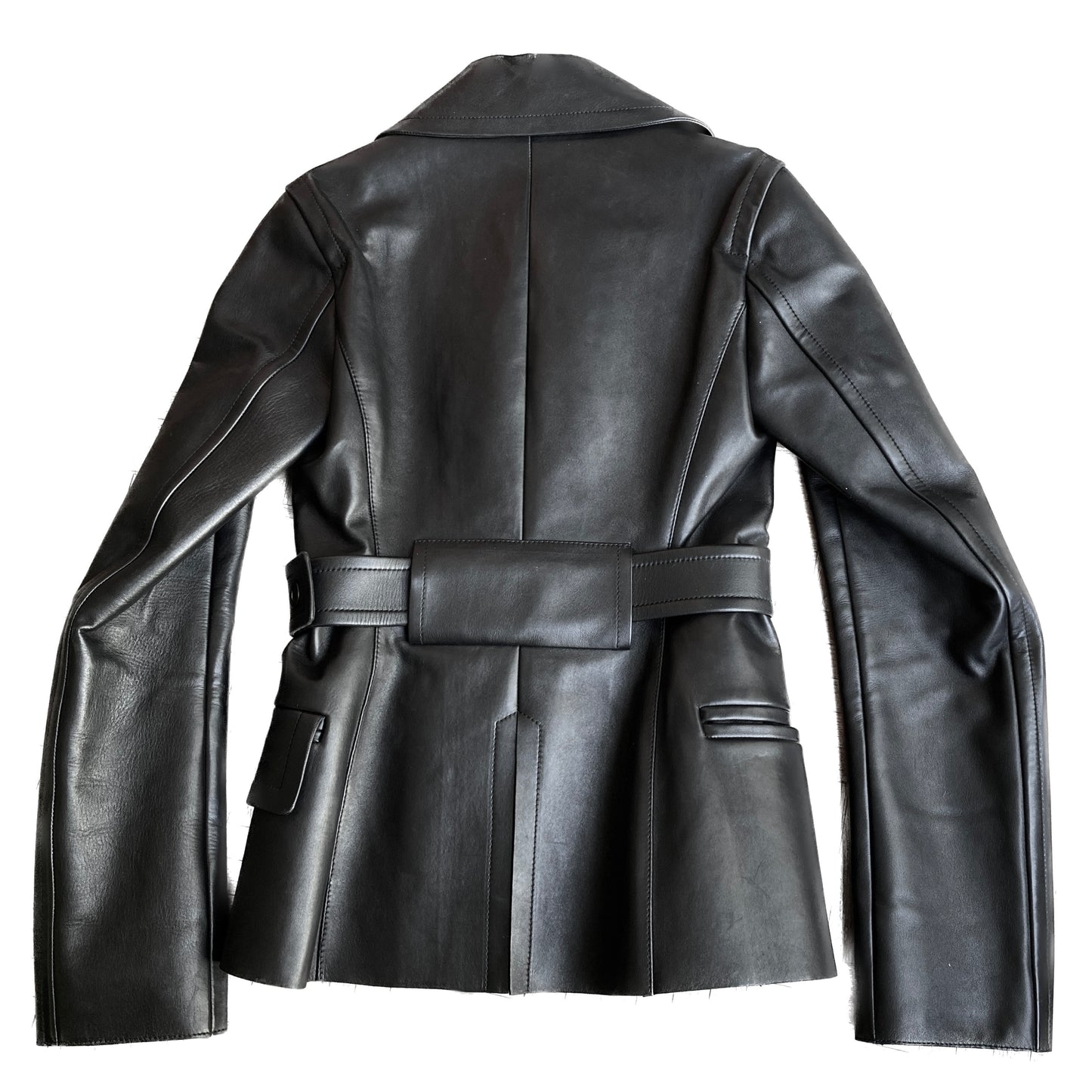 BALENCIAGA 2010s BY ALEXANDER WANG BLACK LEATHER JACKET