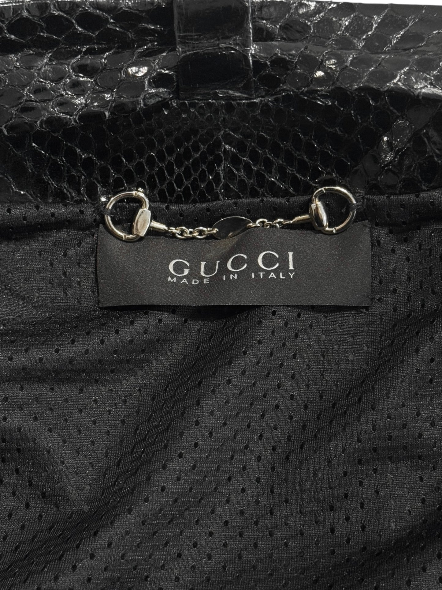 GUCCI SS2010 BY FRIDA GIANNINI BLACK PYTHON LEATHER CUT OUT JACKET