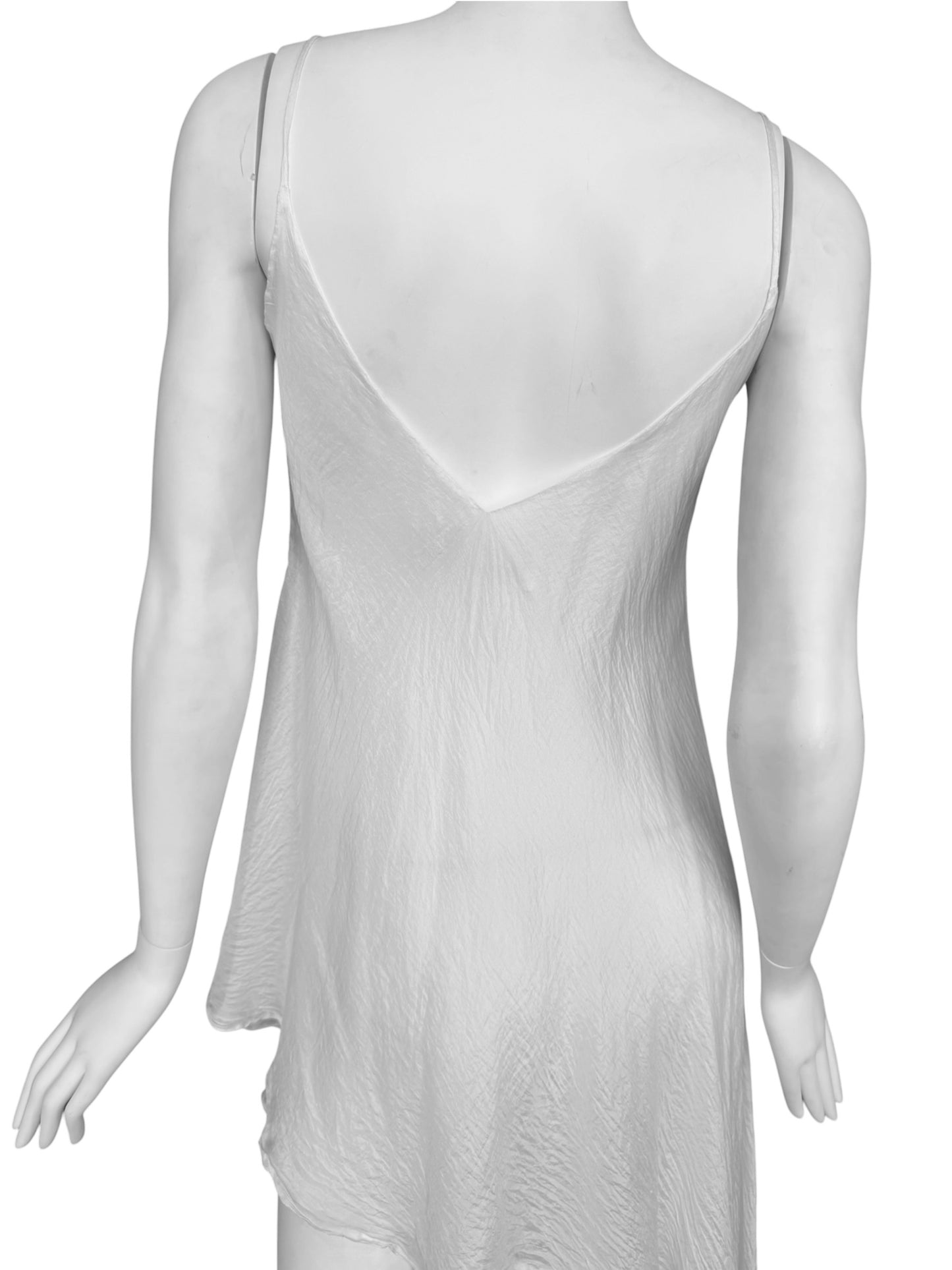 MARC LE BIHAN 2020s WHITE SILK ASYMMETRICAL TOP